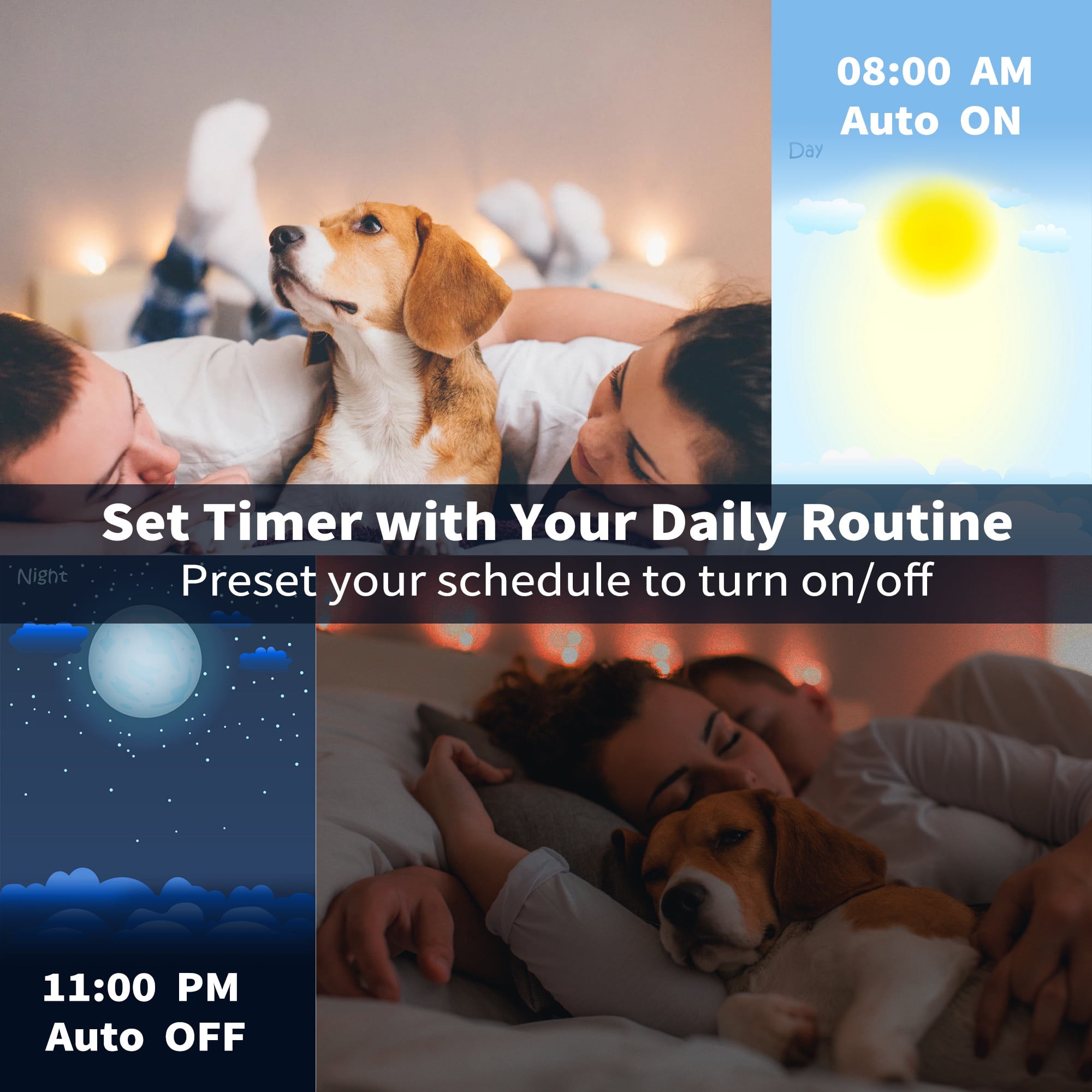 DAYBETTER LED Strip Lights, Music Sync RGB Color Changing Lights with APP and Remote Control (Multicolor, 100 ft) r7p78