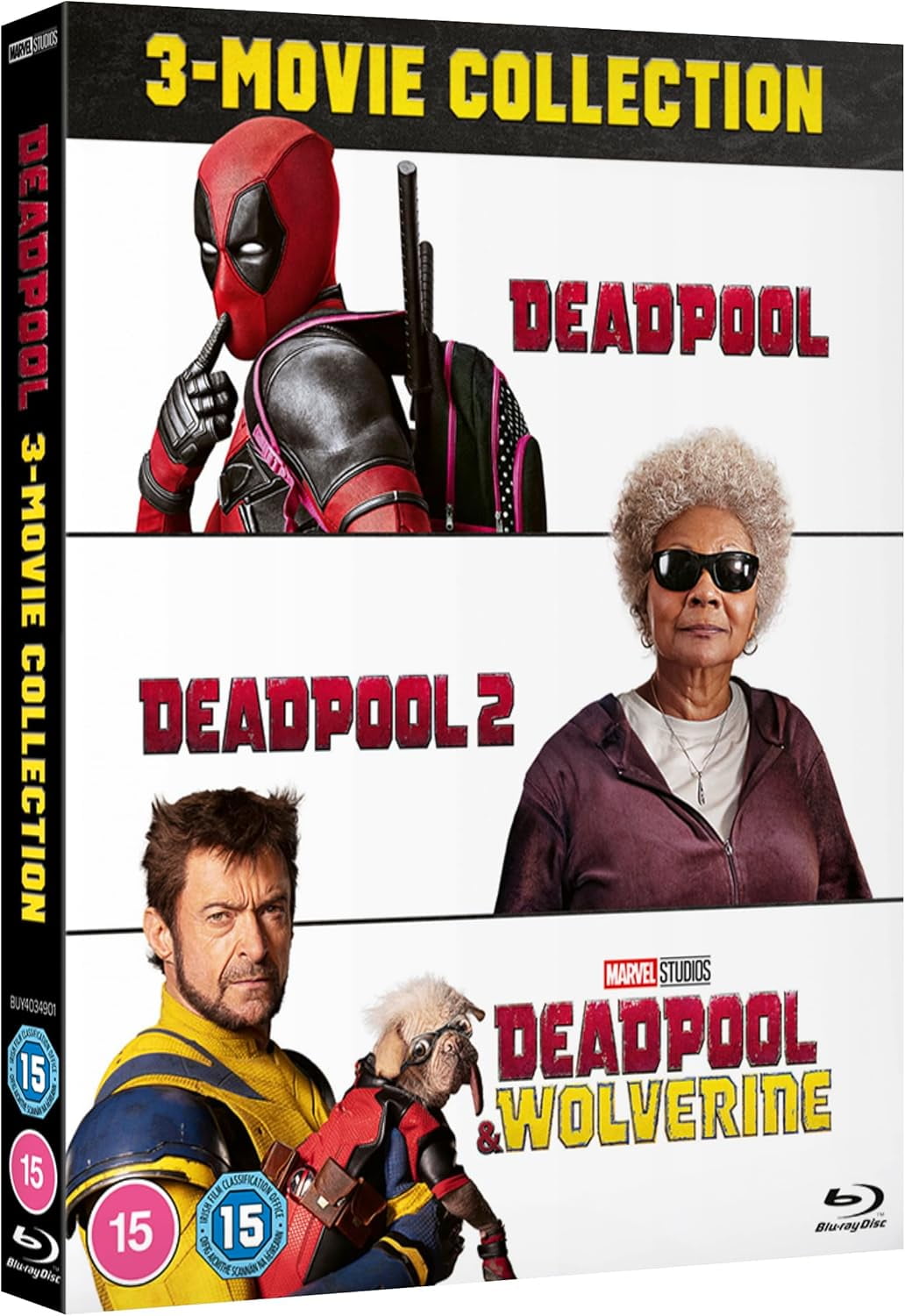 Marvel Deadpool 3-Movie Blu-ray Collection Set (Deadpool, Deadpool 2, Deadpool & Wolverine) (3-Disc Set) msrbz