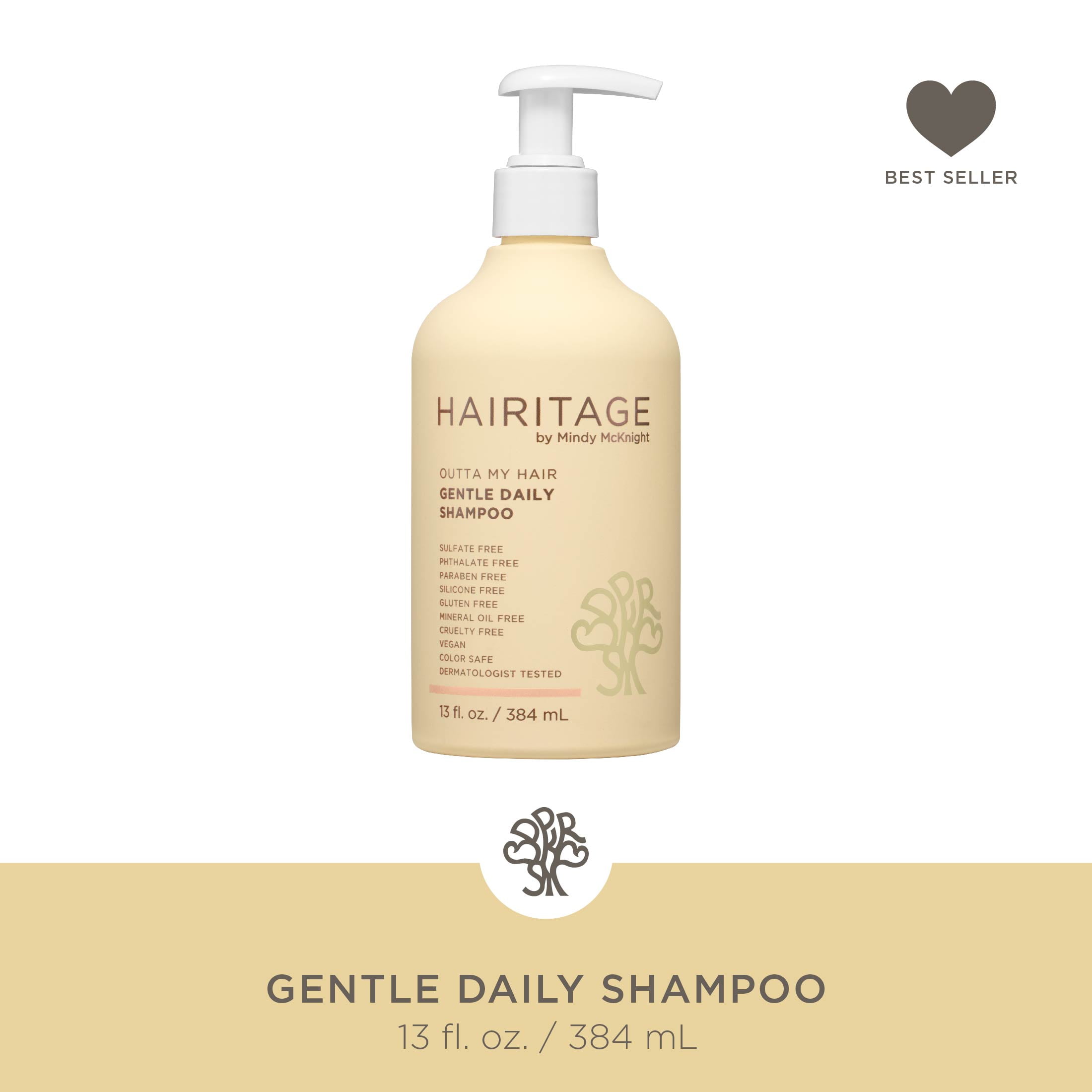 Hairitage Outta My Hair Gentle Daily Moisturizing Shampoo with Jojoba Oil & Aloe Vera (13 fl oz) inb7n