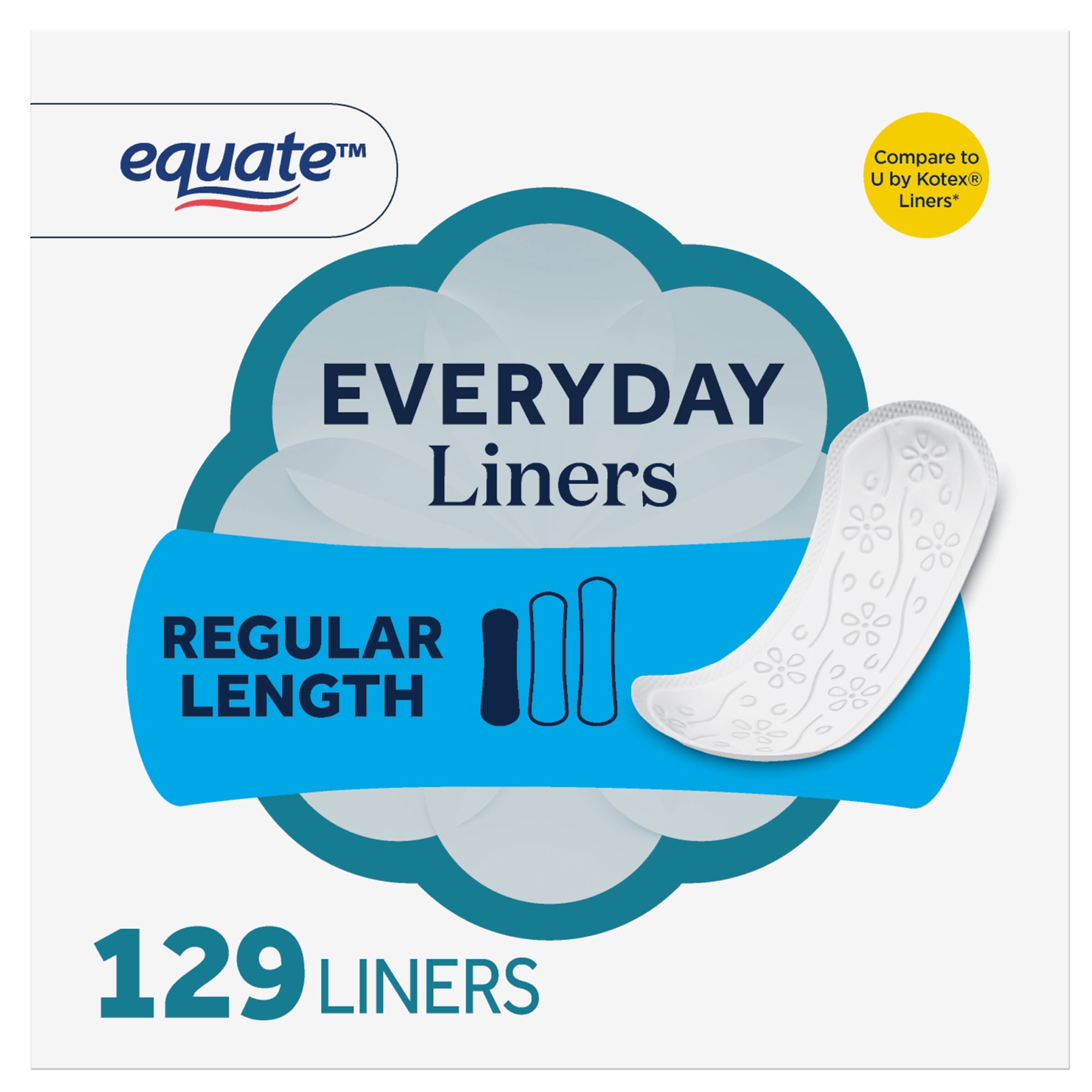 Equate Light Protection Everyday Panty Liners (Regular, 129 Count) wjb6n