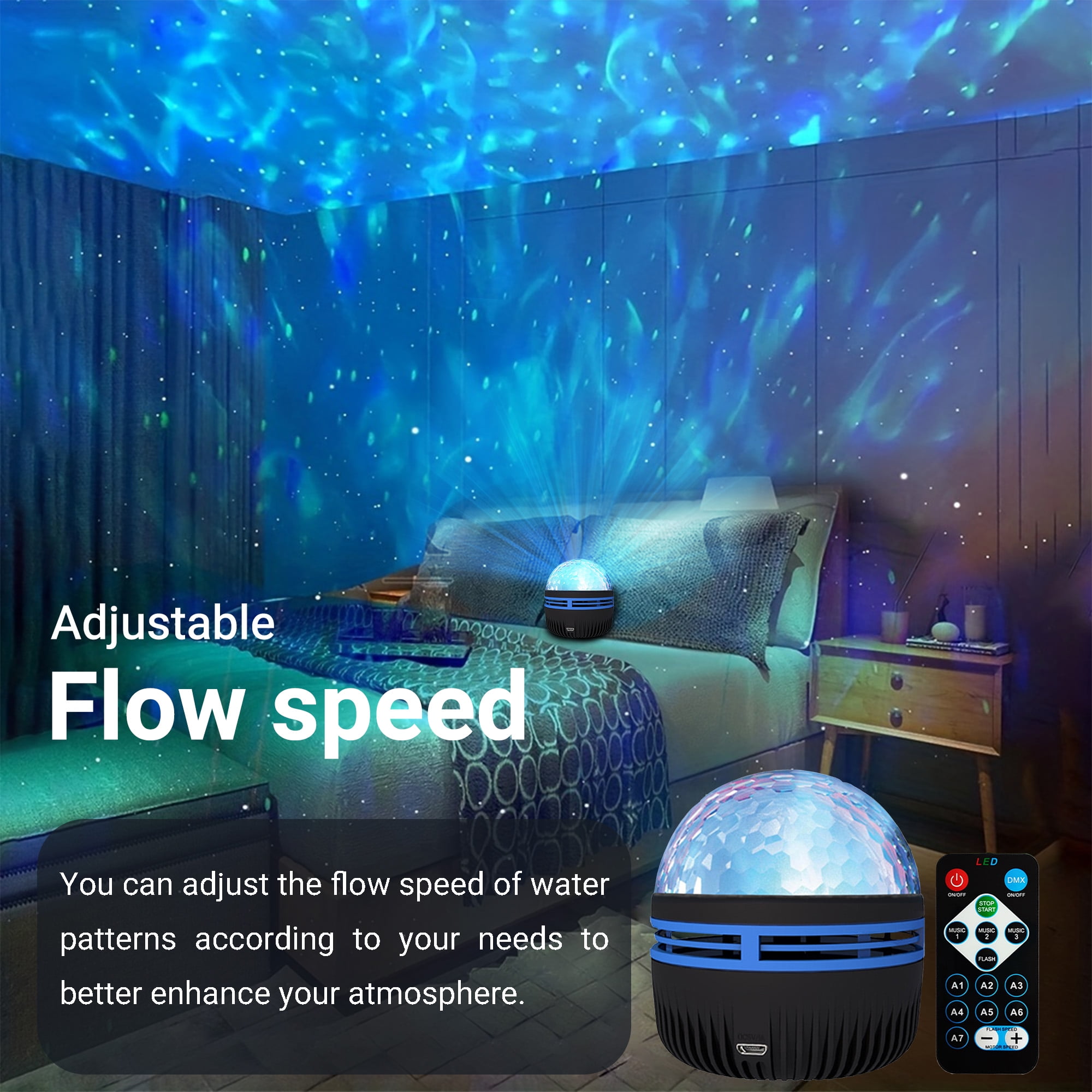 DAYBETTER Galaxy Star Projector, Remote and Voice Control Night Light for Bedroom Decor (Blue, 1 Pack) ifvfo