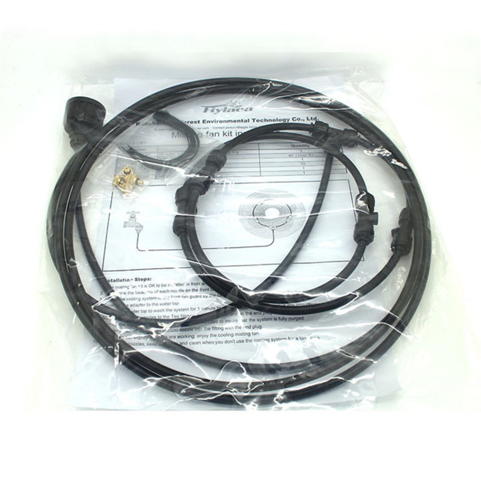 Wovilon Outdoor Misting Fan Cooling System Kit for Patio Garden (16 in Ring, 33 ft Hose) vwhvj