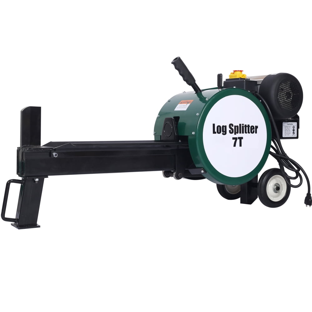 Hmluxury Electric Log Splitter, 7 Ton Horizontal Wood Splitter with 2HP Motor (Double Flywheel, 16A) ul5y1