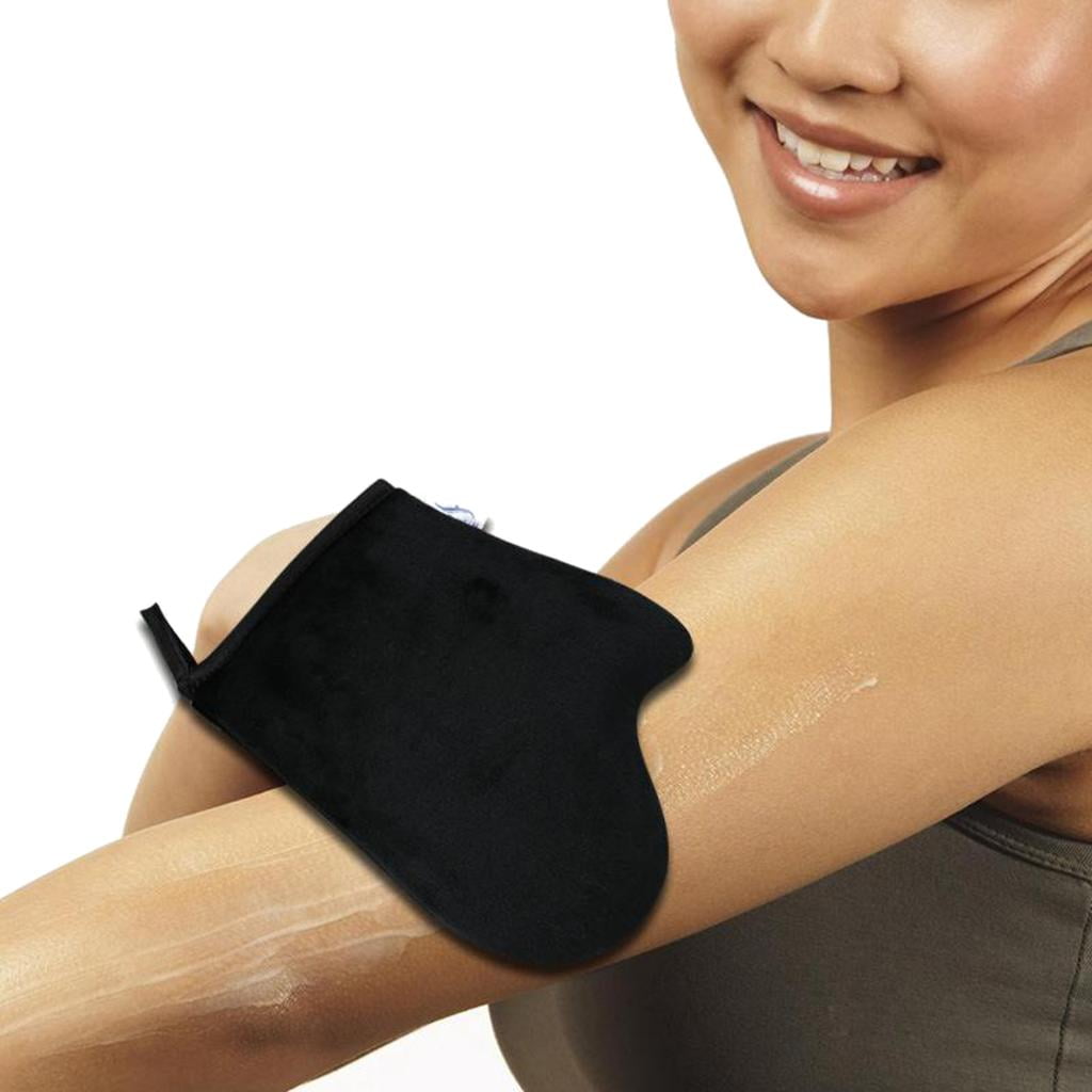 yotijay Self Tanning Back Applicator Mitt Set for Streak-Free Sunless Lotion and Mousse Application (Brown, 2-Piece Set) 123by