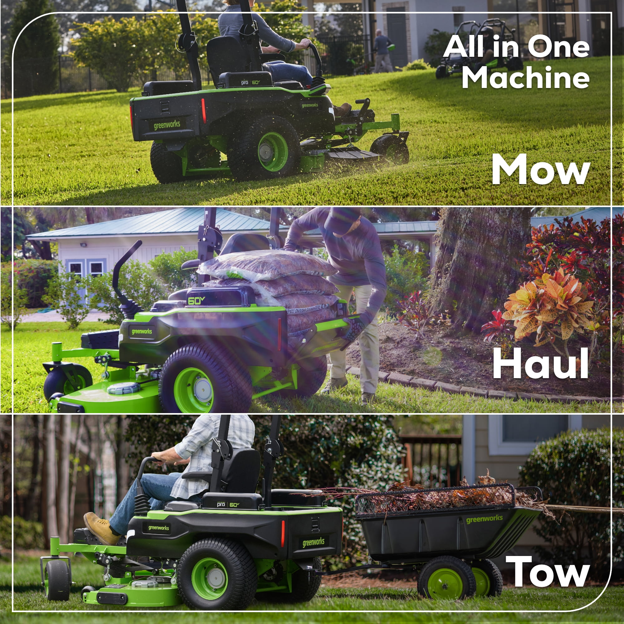 Greenworks 60V 54 in Maximus Zero Turn Riding Mower with 6 Batteries and 1.5kW Charger (54 in Deck) x2qi1
