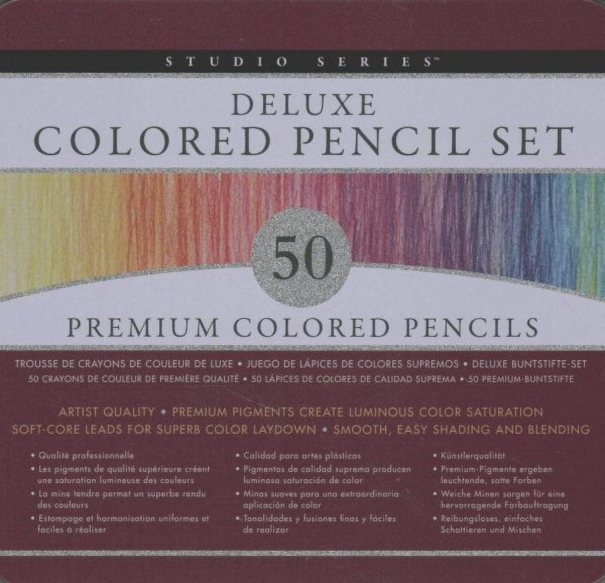 Peter Pauper Press Studio Series Colored Pencils Professional Drawing Set (Assorted Colors, 50 Count) 6qjvh