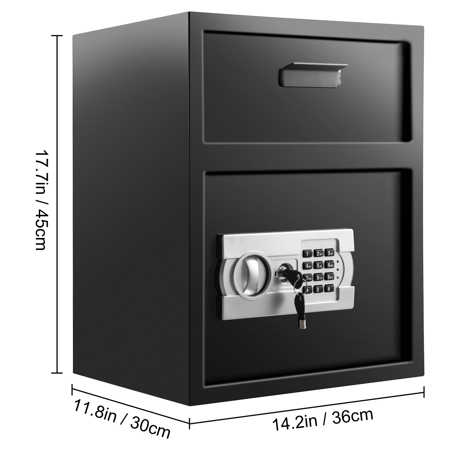 KFFKFF Digital Depository Safe with Drop Slot, Heavy-Duty Carbon Steel Security Box for Cash and Documents (Black, 1.7 Cubic ft) bbsnz