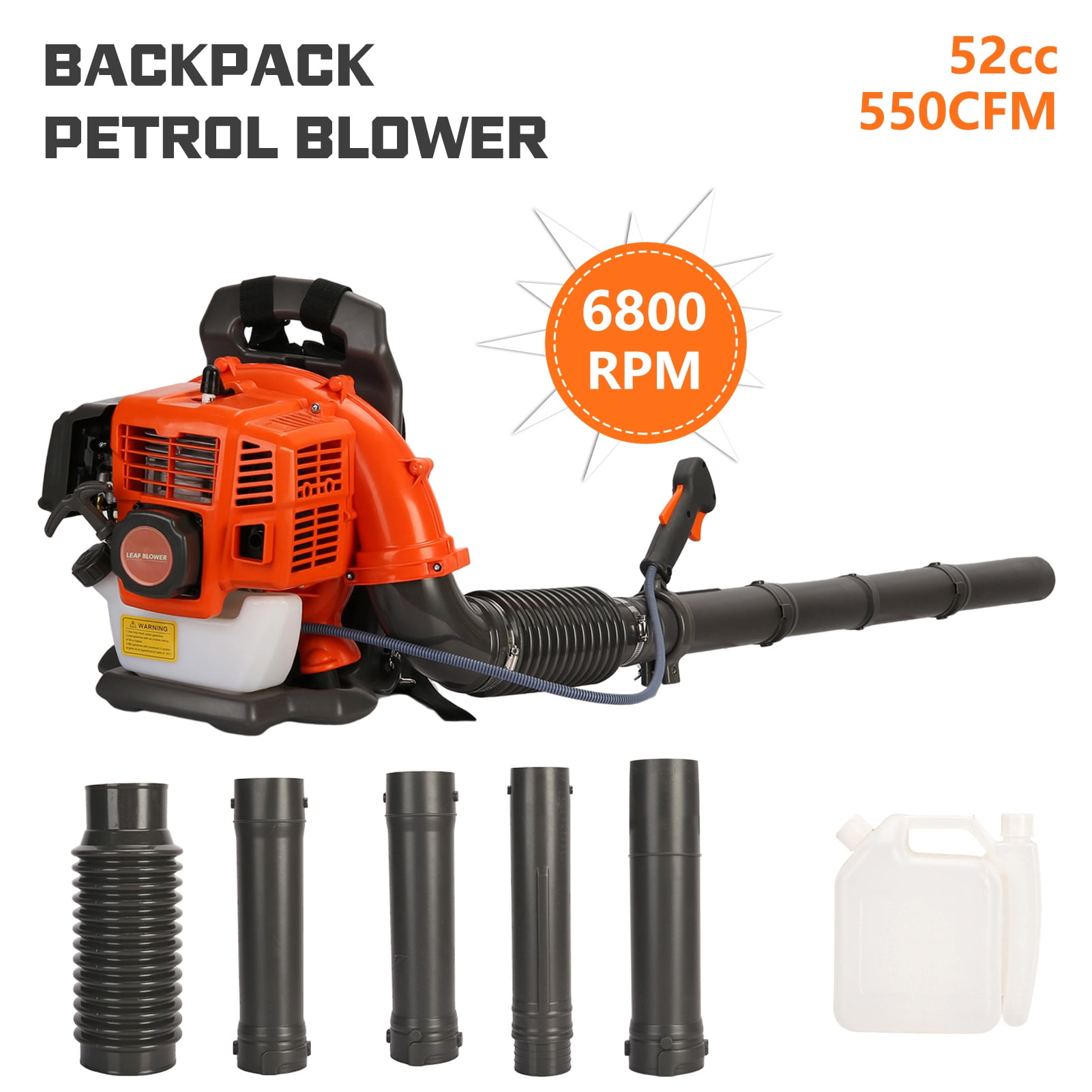 Fairnull Backpack Leaf Blower Gas Powered Air Blower with Ergonomic Padded Harness (6800 RPM) aoeuk - Image 5