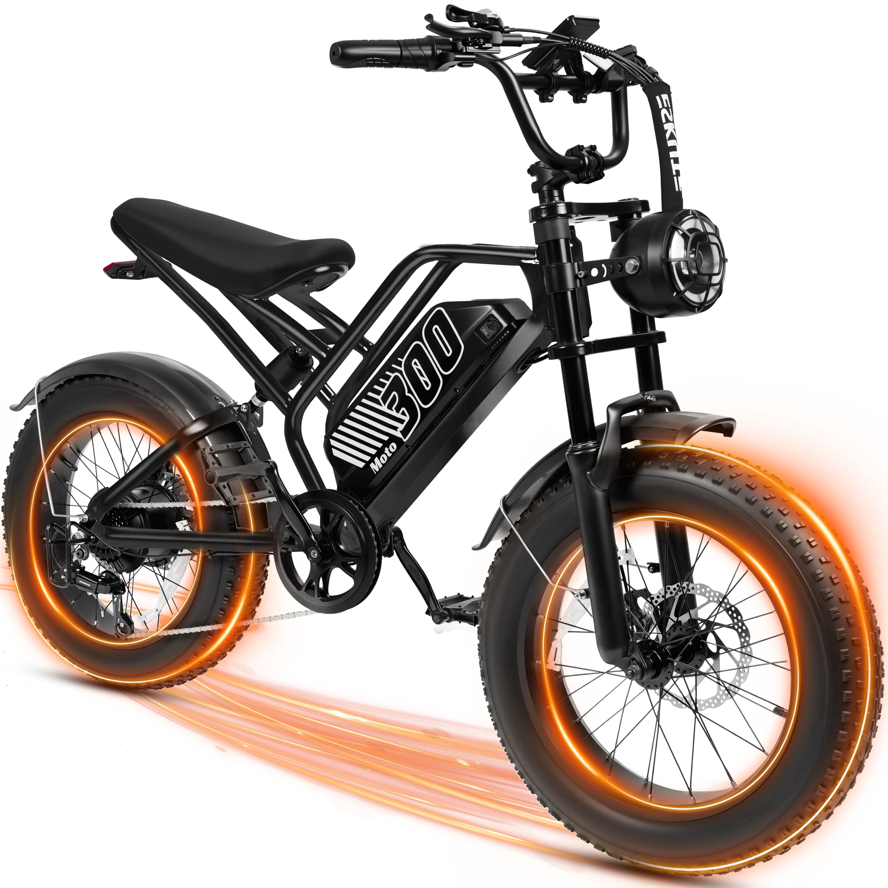 ESKUTE Electric Dirt Bike for Adults and Teens, 1500W Motor, 30 MPH, 48V 20.8Ah Battery, 20 in Fat Tires, 7-Speed, NFC Unlock (Black) l7u3h