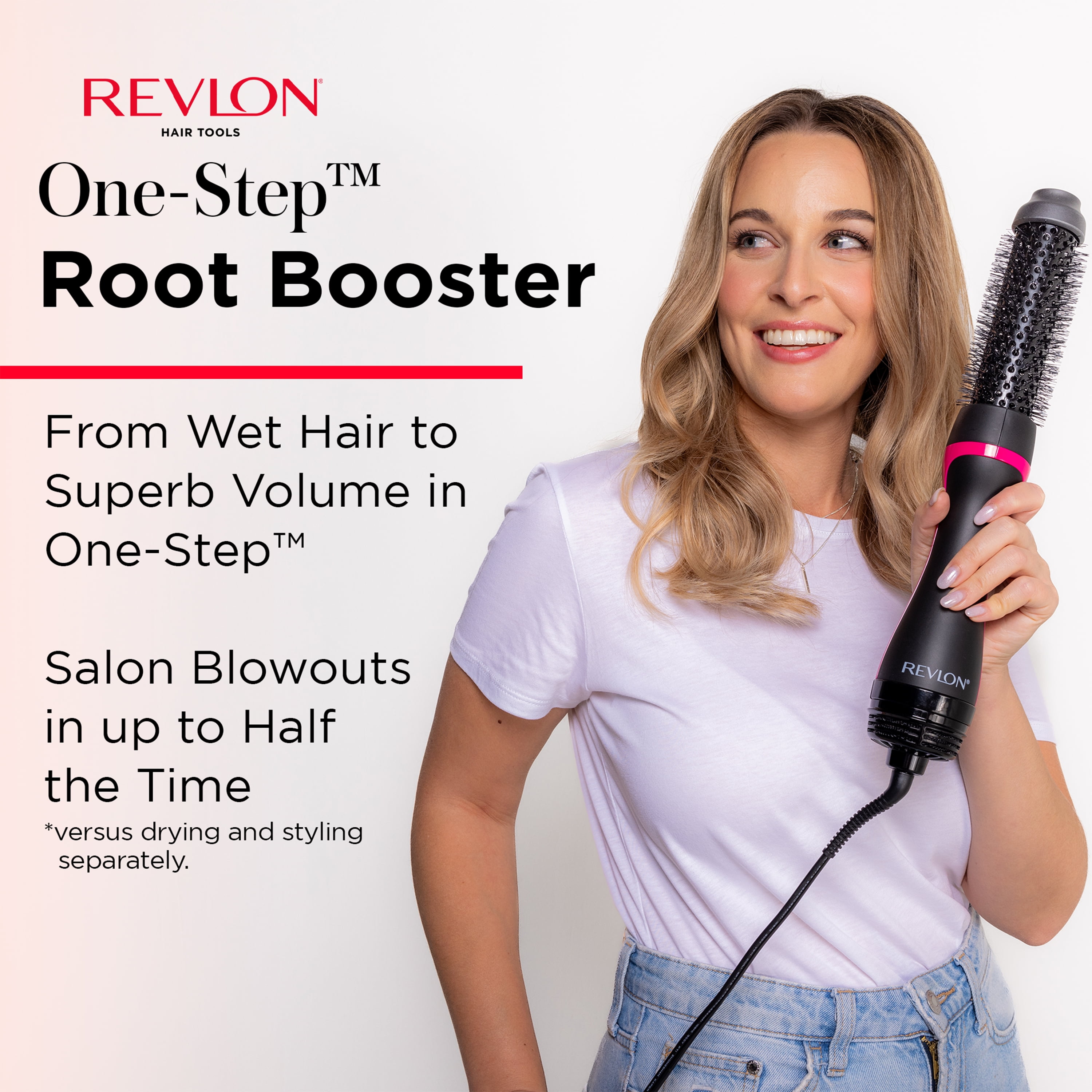Revlon One-Step Root Booster Round Hair Dryer and Styler (Black, 1.5 in) hb97h