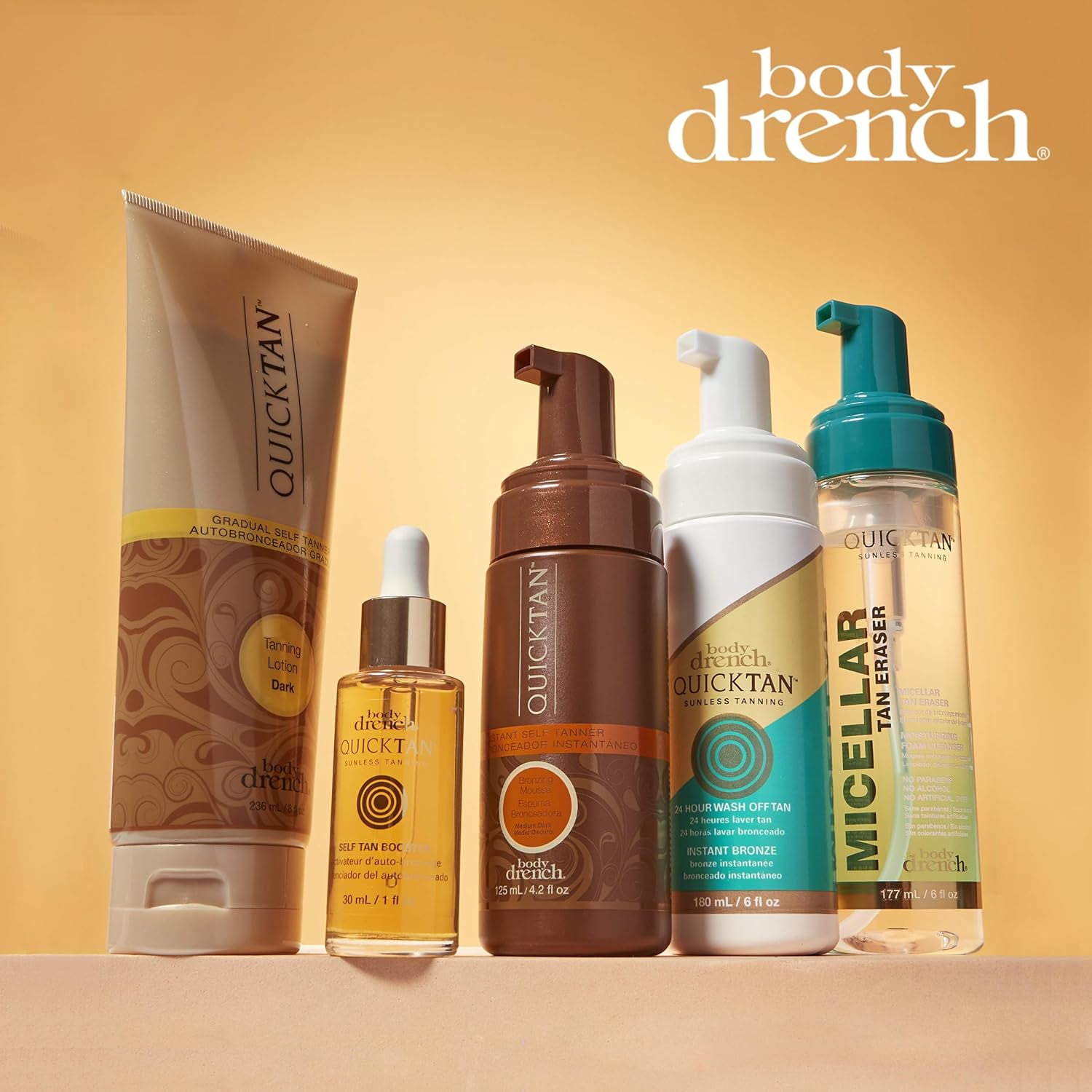 Body Drench Quick Self Tanner Body Lotion, Sunless Tanning Lotion for Women (Dark, 8 fl oz) eaqpg