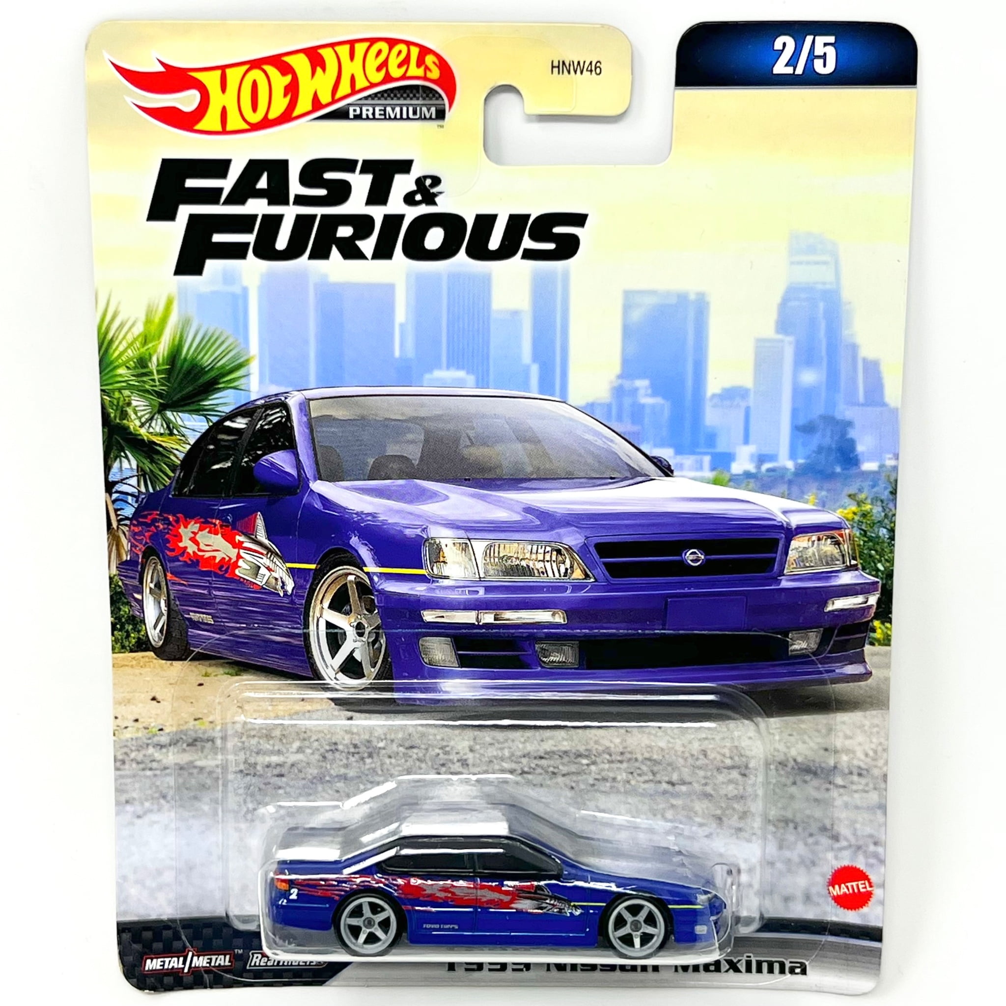 Hot Wheels Premium Fast & Furious 1999 Nissan Maxima Die-Cast Vehicle (Purple, 3 in) h3y9r