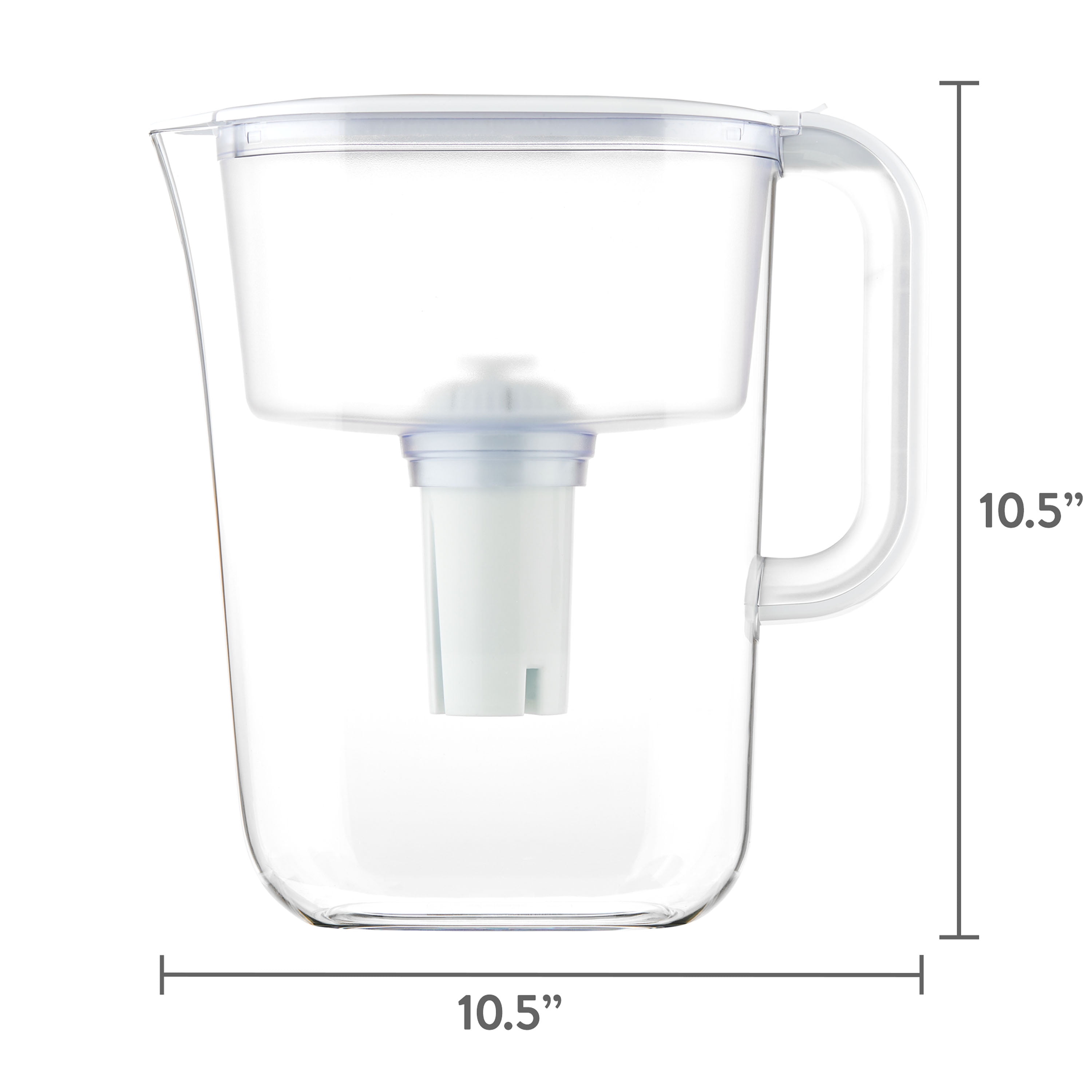 Great Value Water Filtration Pitcher with Digital Timer Indicator (White, 7 Cup Capacity) 3b8kk