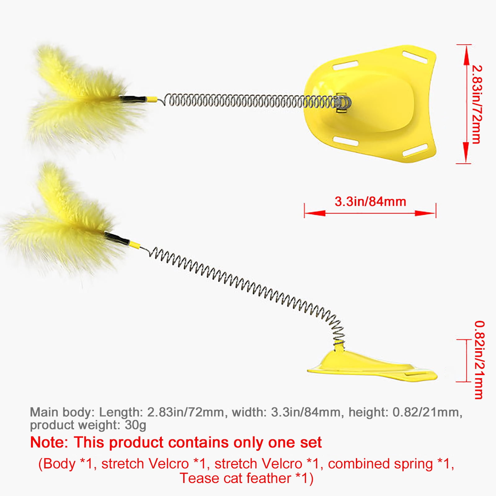 NEBWOAK Interactive Cat Feather Wand Toy with Spring Tease Action (Blue, 1 Pack) vflbx