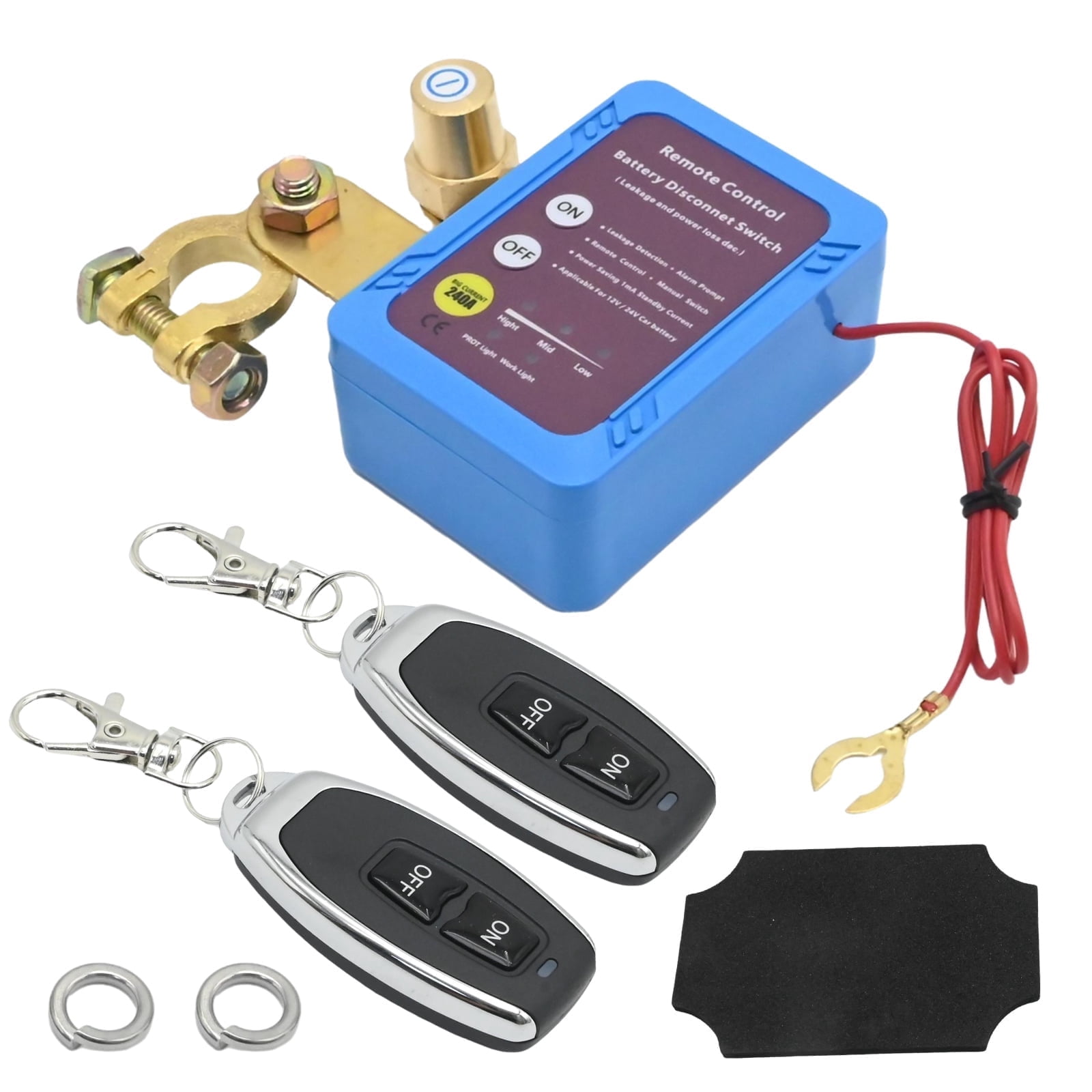 Anxingo 12V 240A Remote Battery Disconnect Switch, Wireless Anti-Theft Kill Switch for Car RV Marine (Blue) espi6
