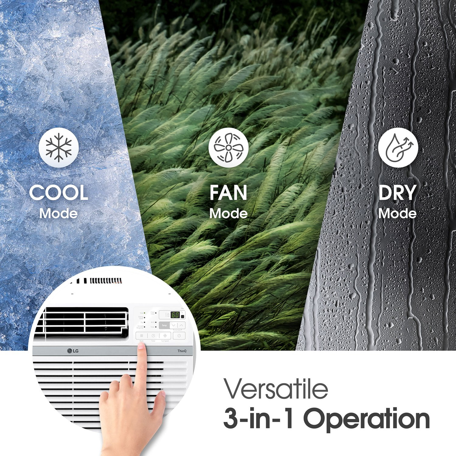 LG 8,000 BTU Window-Mounted Air Conditioner with Wi-Fi Control (White, 350 sq ft) cqpq7