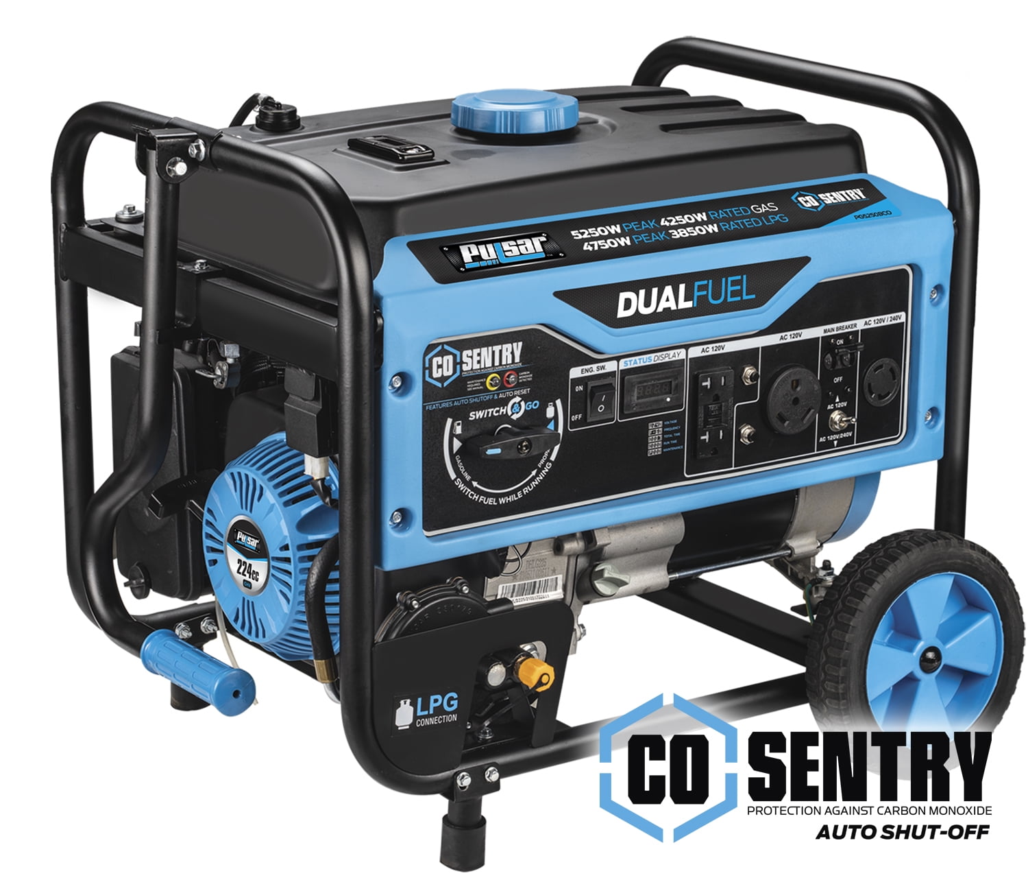 Pulsar 5,250-Watt Dual Fuel Portable Generator with CO Sentry (5,250 Watt) juk0z