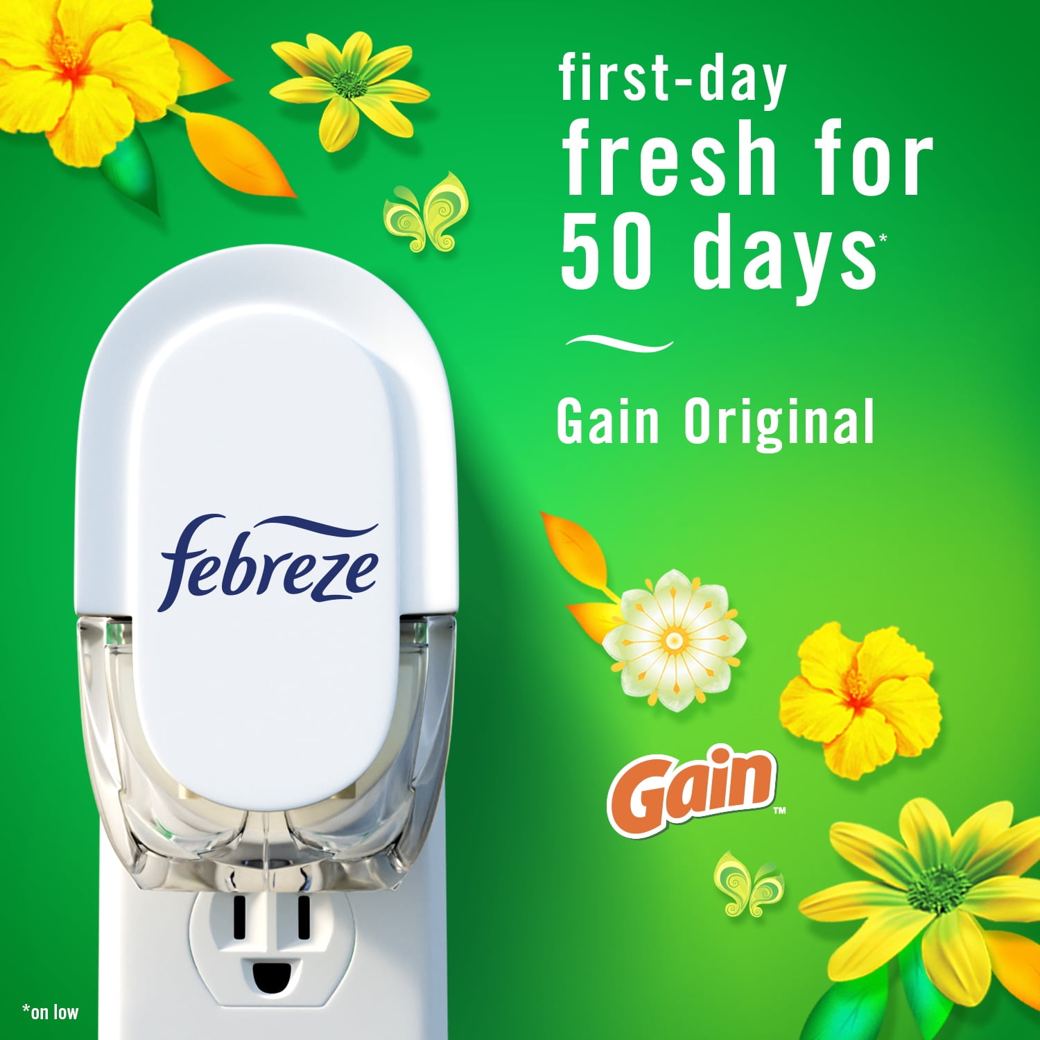 Febreze Fade Defy Plug In Air Freshener Scented Oil Refill (Gain Original, 4 Count, 0.87 fl oz each) cn3wz