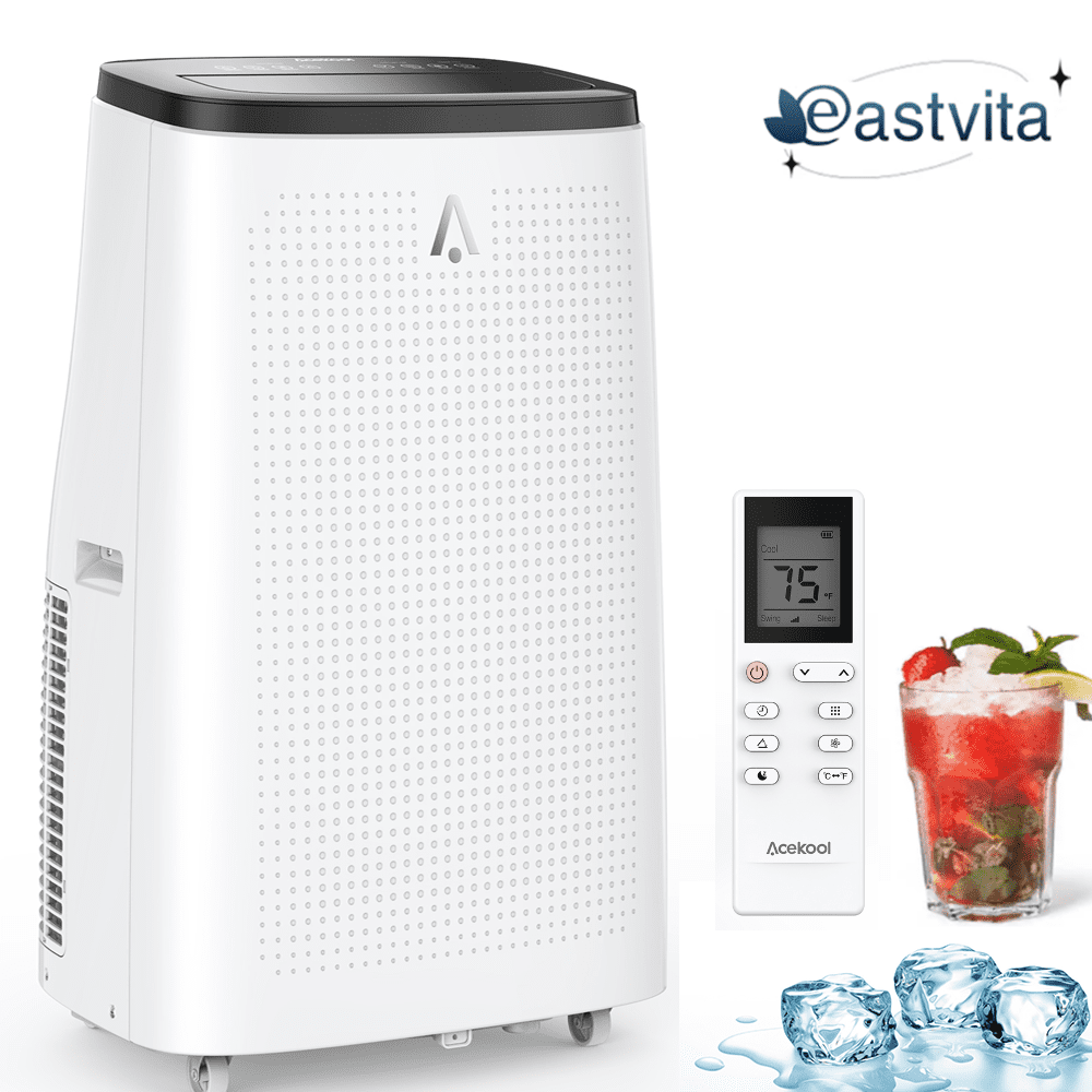 EastVita 14000 BTU Portable Air Conditioner with Remote Control and Window Kit (Black, 700 sq ft) hbjvj