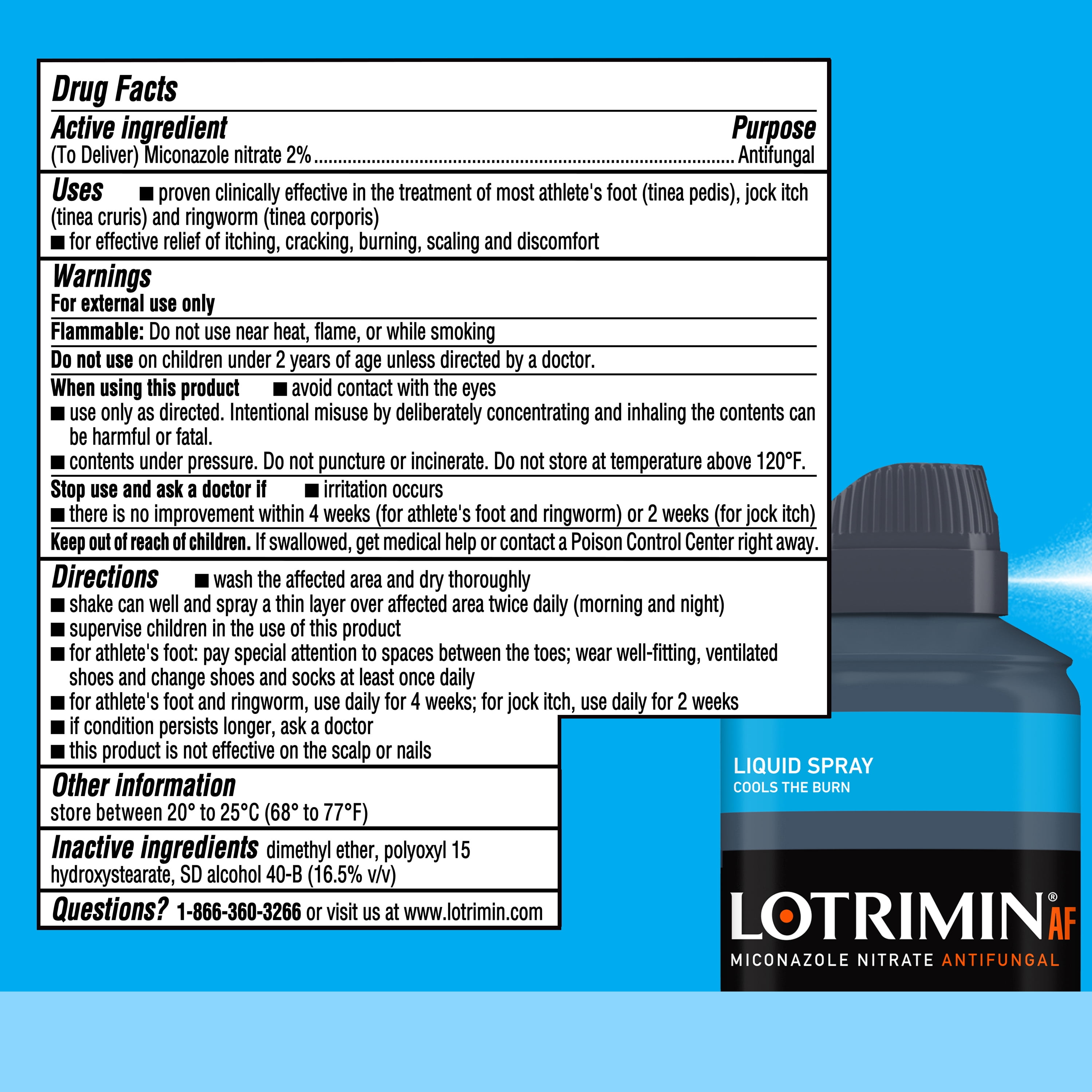 Lotrimin AF Athlete's Foot Liquid Spray, Antifungal Treatment for Itchy Skin (4.6 oz) w9c9q