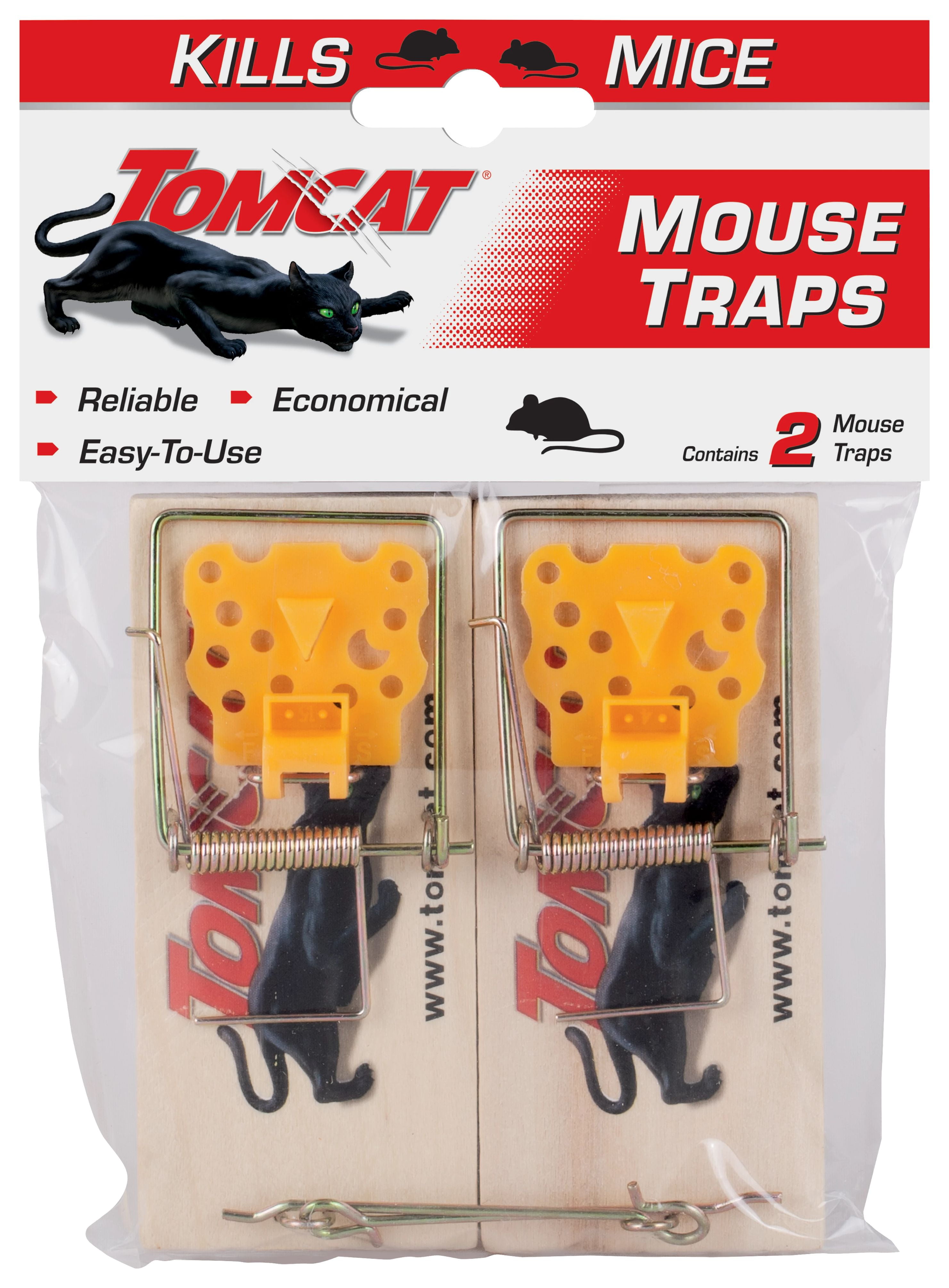 TOMCAT Mouse Traps (Wooden) Heavy-Duty Rodent Control (2 Pack) jd6os