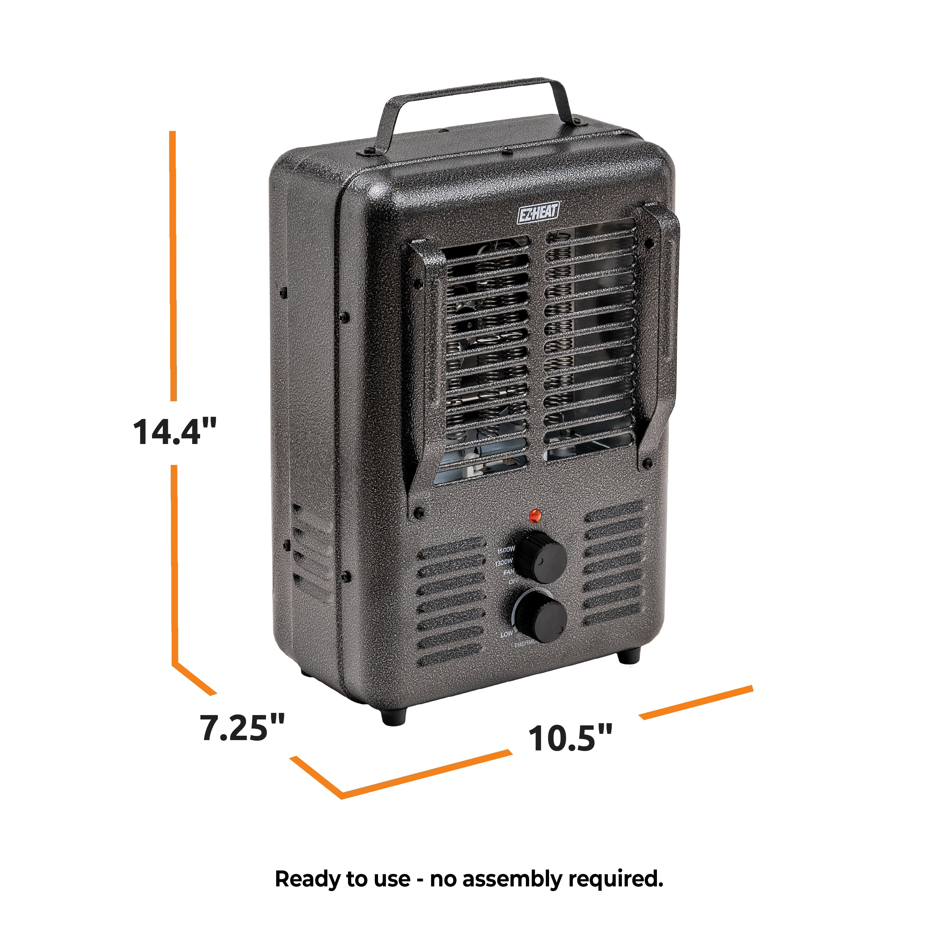 EZ-Heat Milkhouse Utility Space Heater with Adjustable Thermostat (Grey, 14.44 in x 10.5 in x 7.4 in) sl8ov