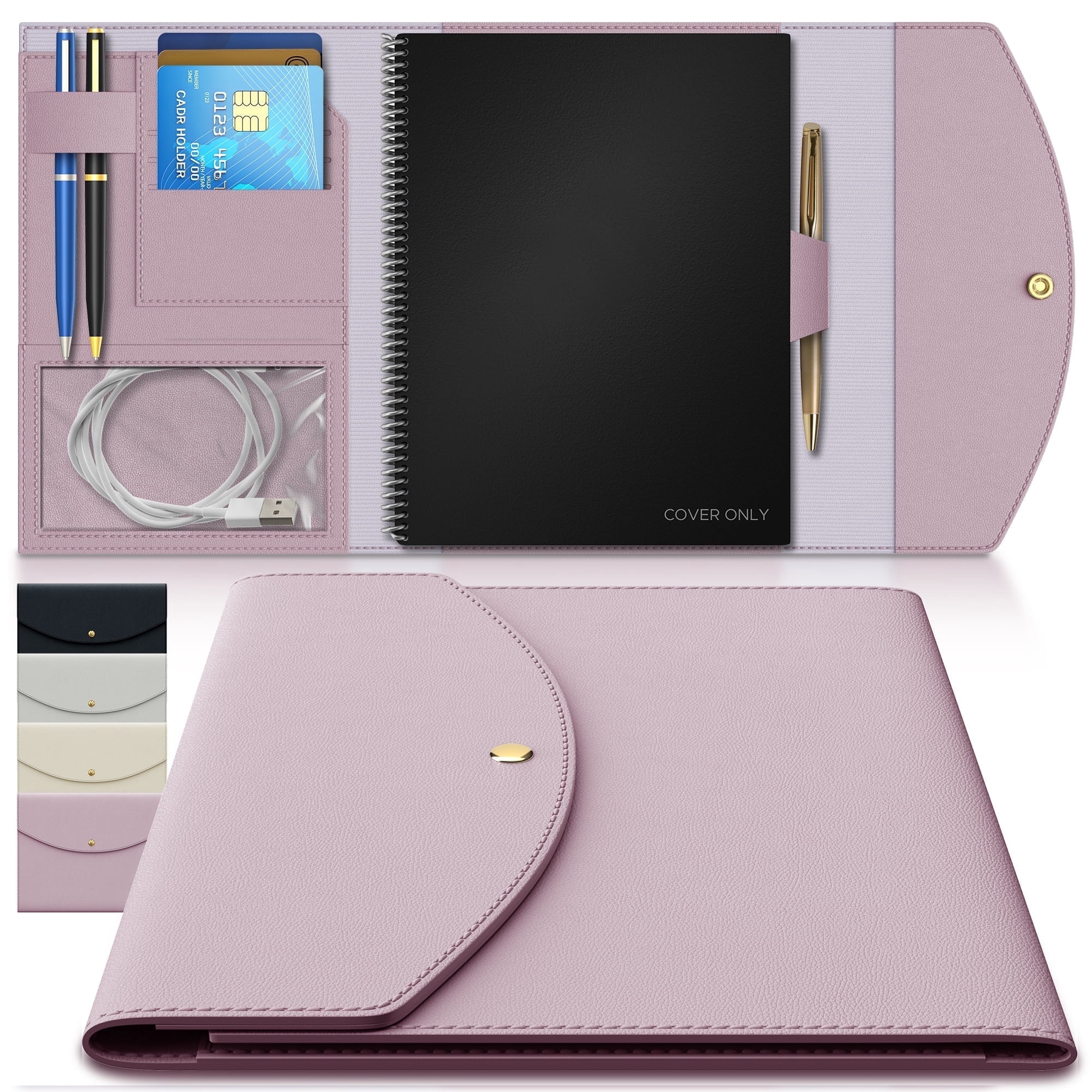 Note Wrap Slim Lightweight Organizer Folio Cover for Rocketbook, Journal, Planner, and Notebook (Letter Size) fkjby