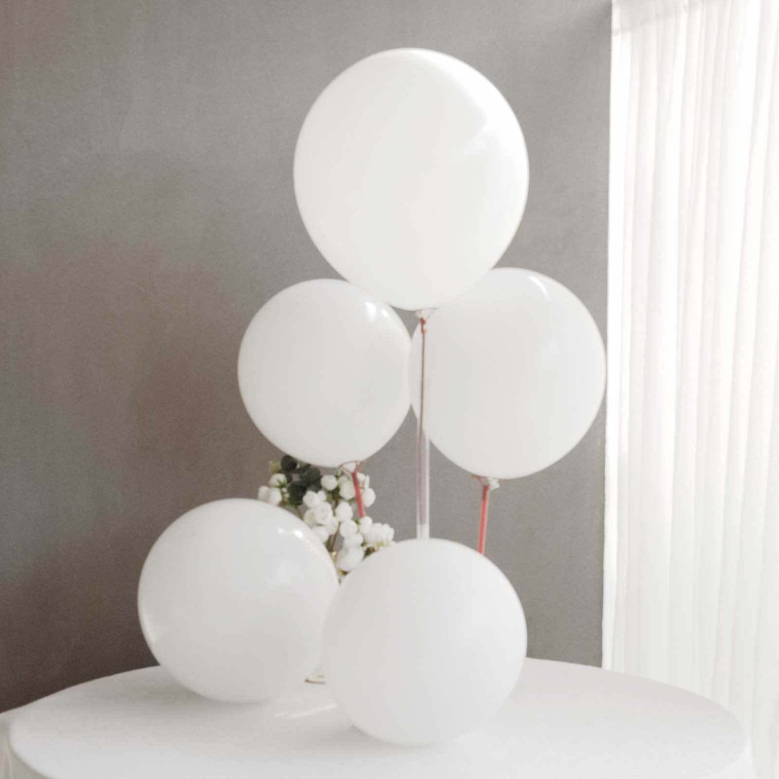 Efavormart Matte Pastel Latex Party Balloons (White, 18 in, 10 Pack) ctor6