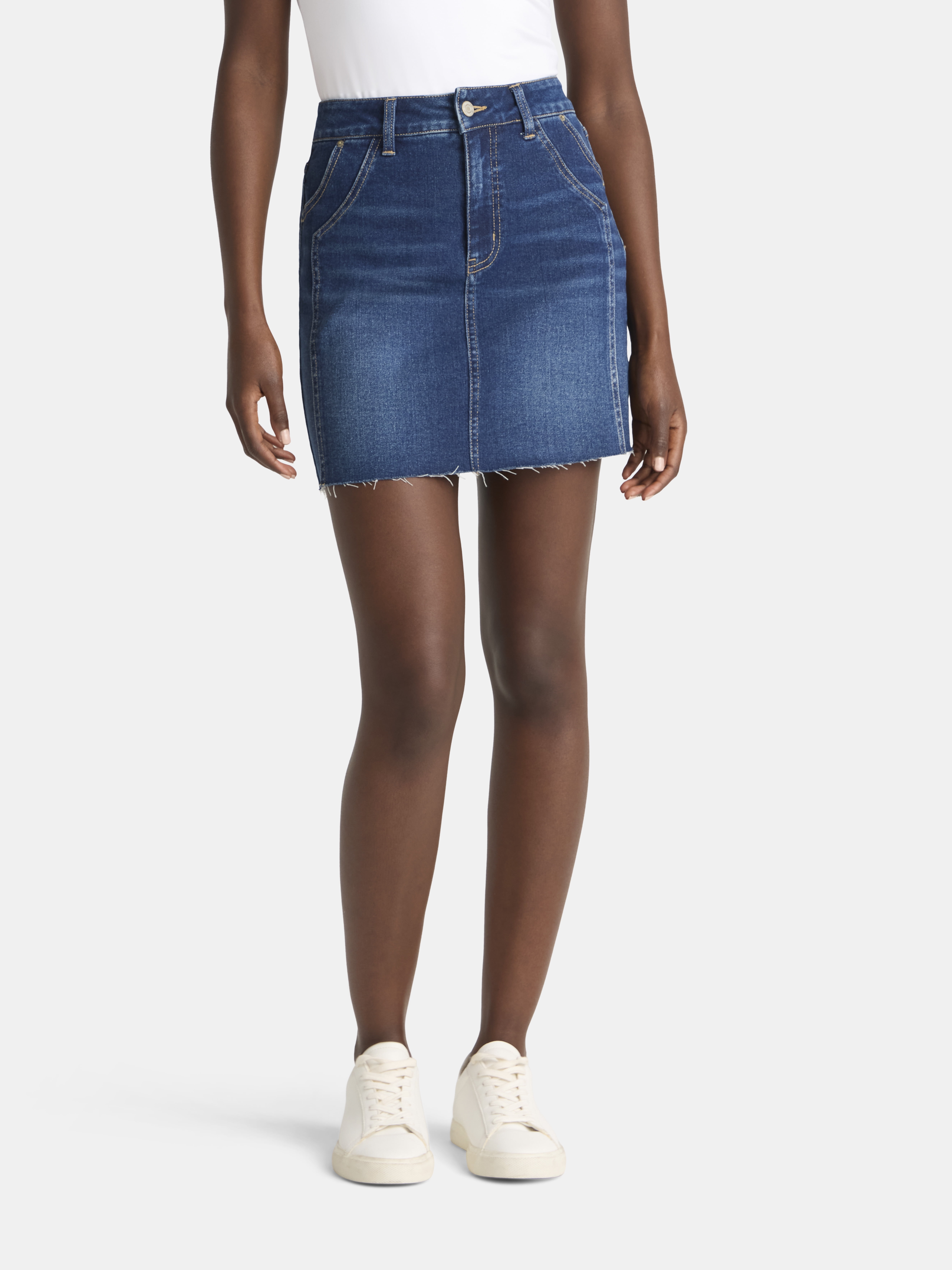 Time and Tru Women's Denim Mini Skirt (Grey, Size 0-20) xaxgm