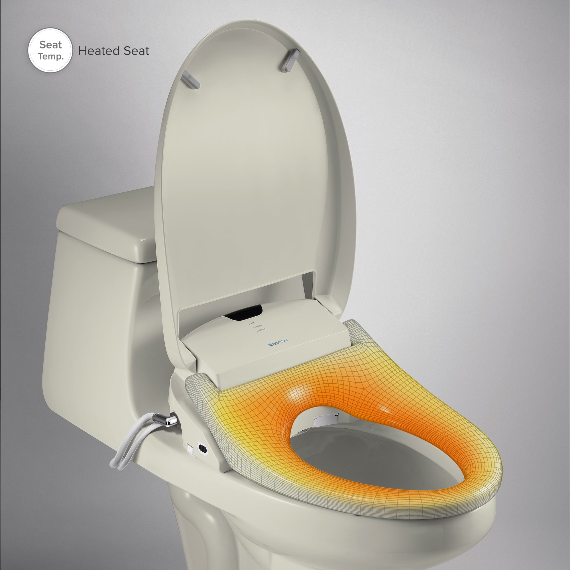Brondell Swash 1400 Luxury Bidet Toilet Seat with Remote Control (Biscuit, Elongated) z8f4n