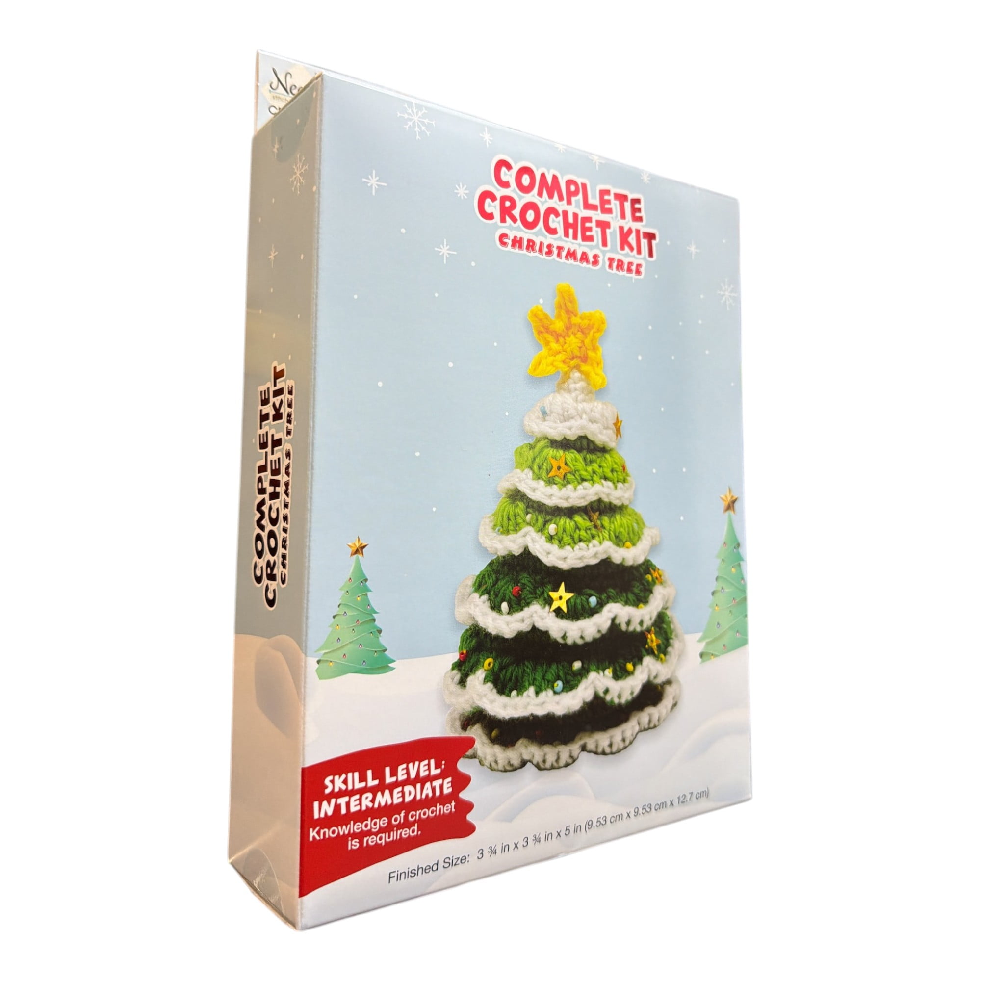 Needle Creations Christmas Tree Crochet Kit DIY Holiday Craft Set (Green, 3.75 in x 3.75 in x 5 in) pj282