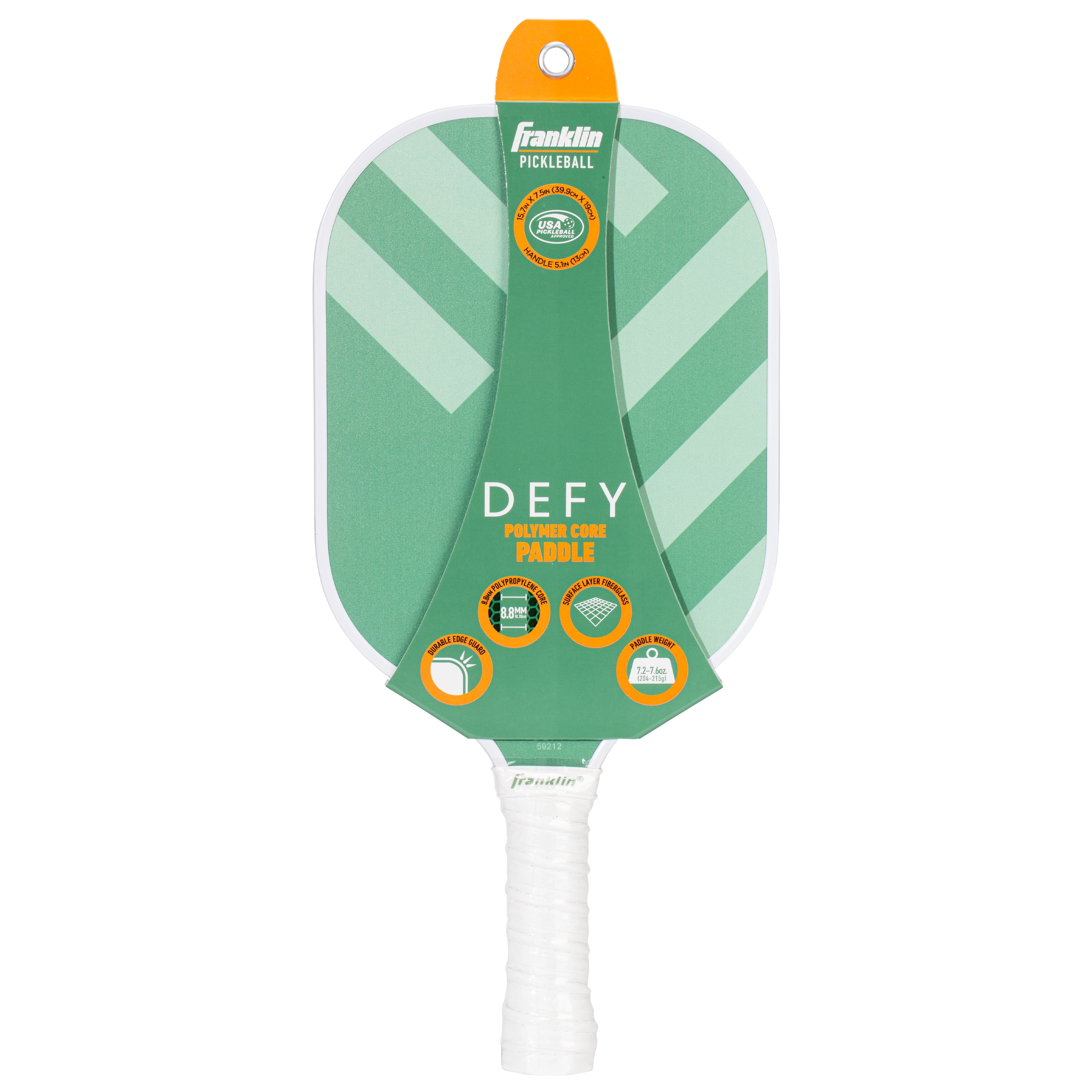 Franklin Sports DEFY Pickleball Paddle, Professional Fiberglass Surface with Polypropylene Core (Green, 7.4 oz) anwvm