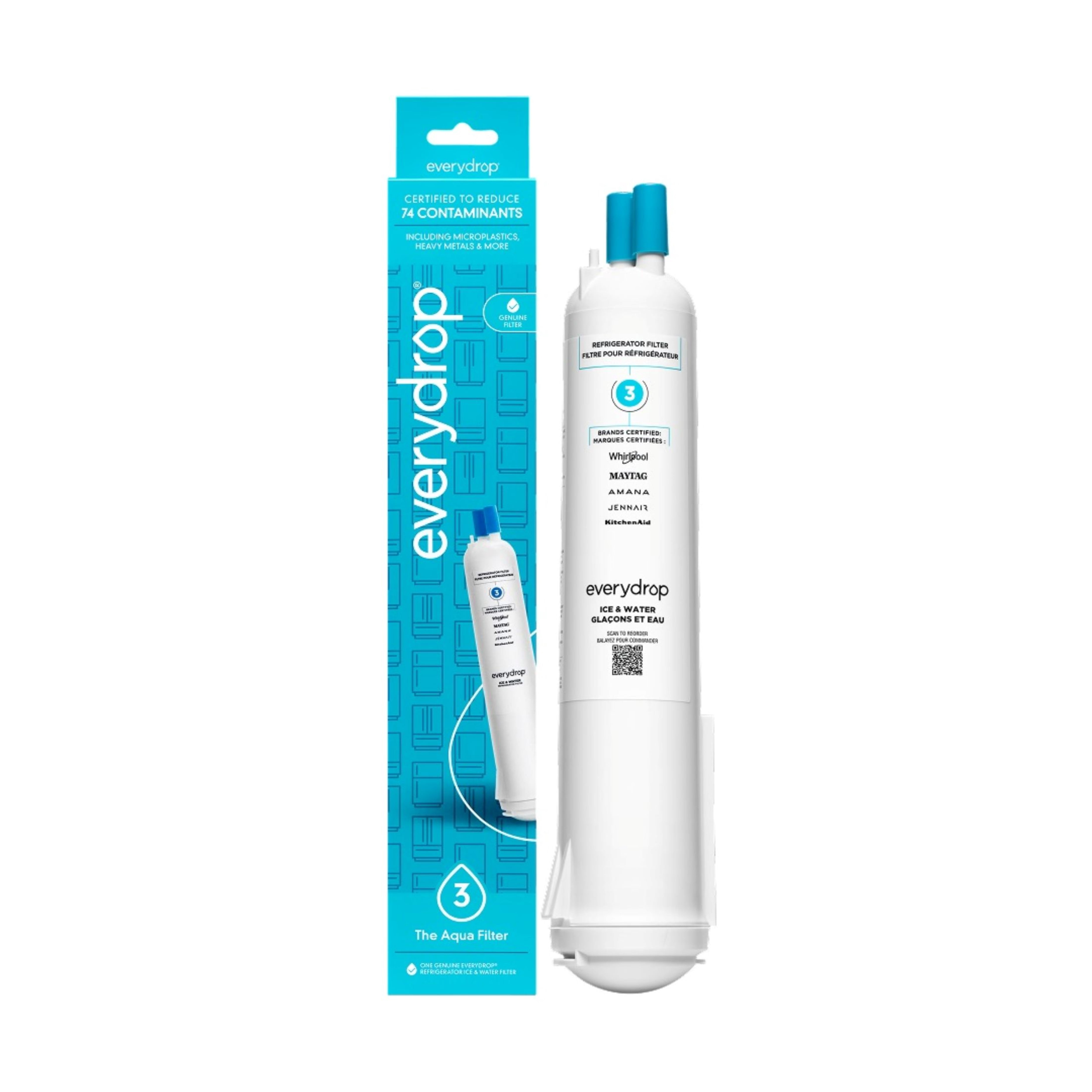 Whirlpool EveryDrop Refrigerator Water Filter 3 (Replacement Filter, 1 Pack) cmd5k