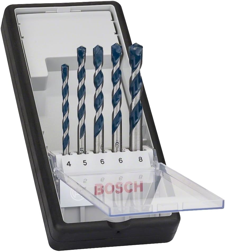 Bosch Professional CYL-5 Concrete Drill Bit Set, Heavy-Duty Carbide Tip for Masonry and Stone (5 Piece Set, 0.16 in - 0.31 in) efxxc
