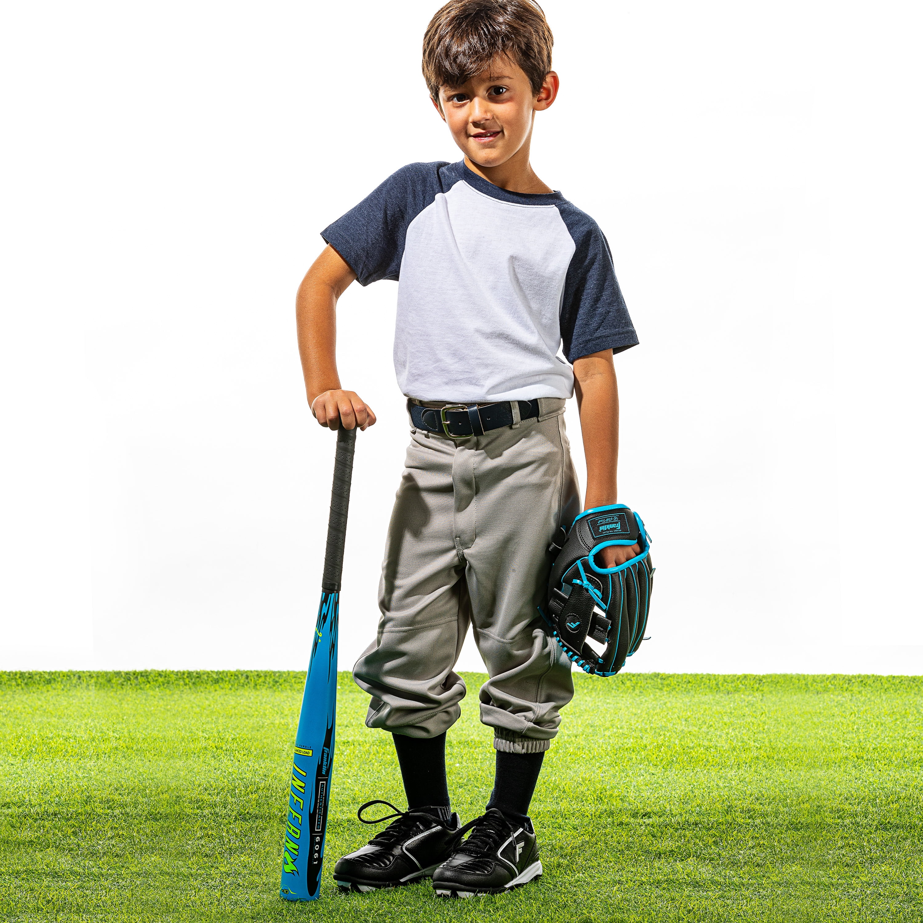 Franklin Sports Blue Inferno Teeball Set with Bat, Ball and Glove (Blue, 25 in) l2ze9