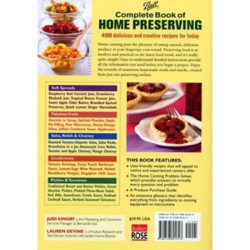 Judi Kingry Ball Complete Book of Home Preserving: 400 Delicious and Creative Recipes (Paperback, 448 Pages) vtp8r