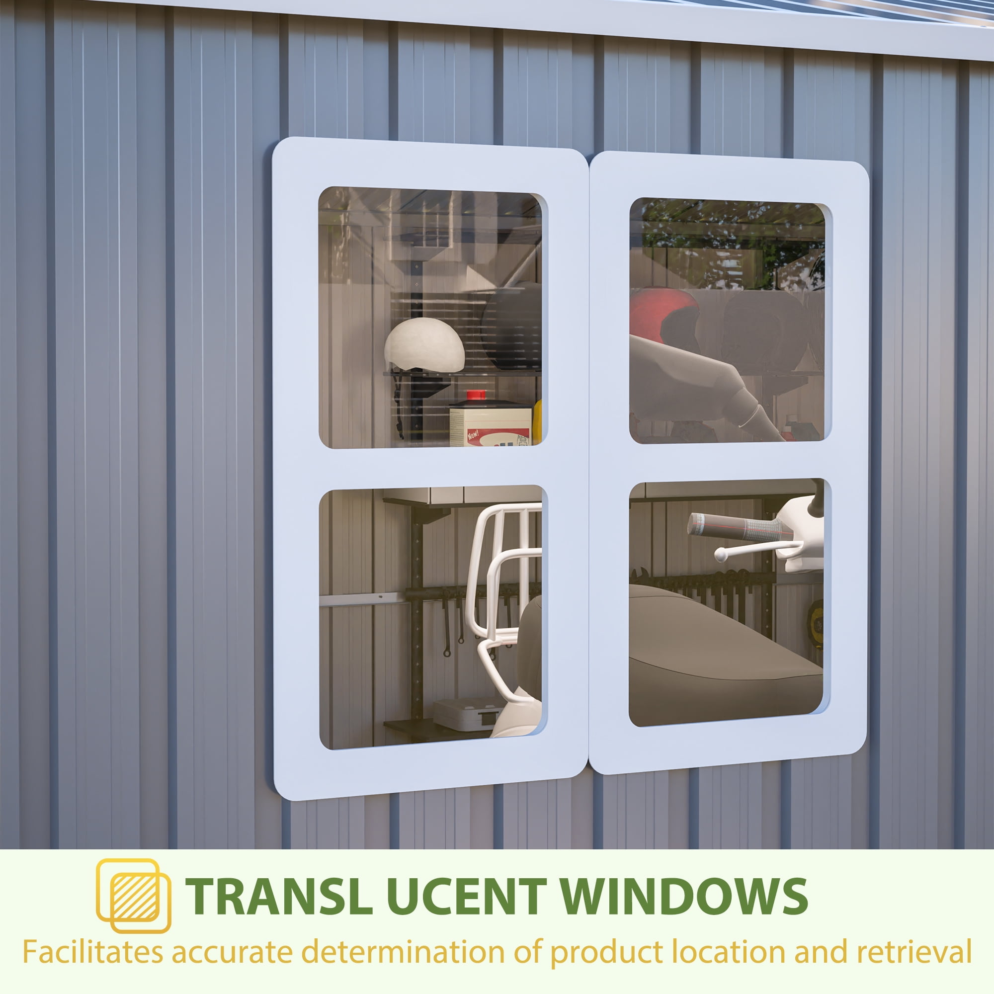 LZBEITEM 12 ft x 10 ft Outdoor Storage Shed with Floor Frame and Window (Gray) 137l9
