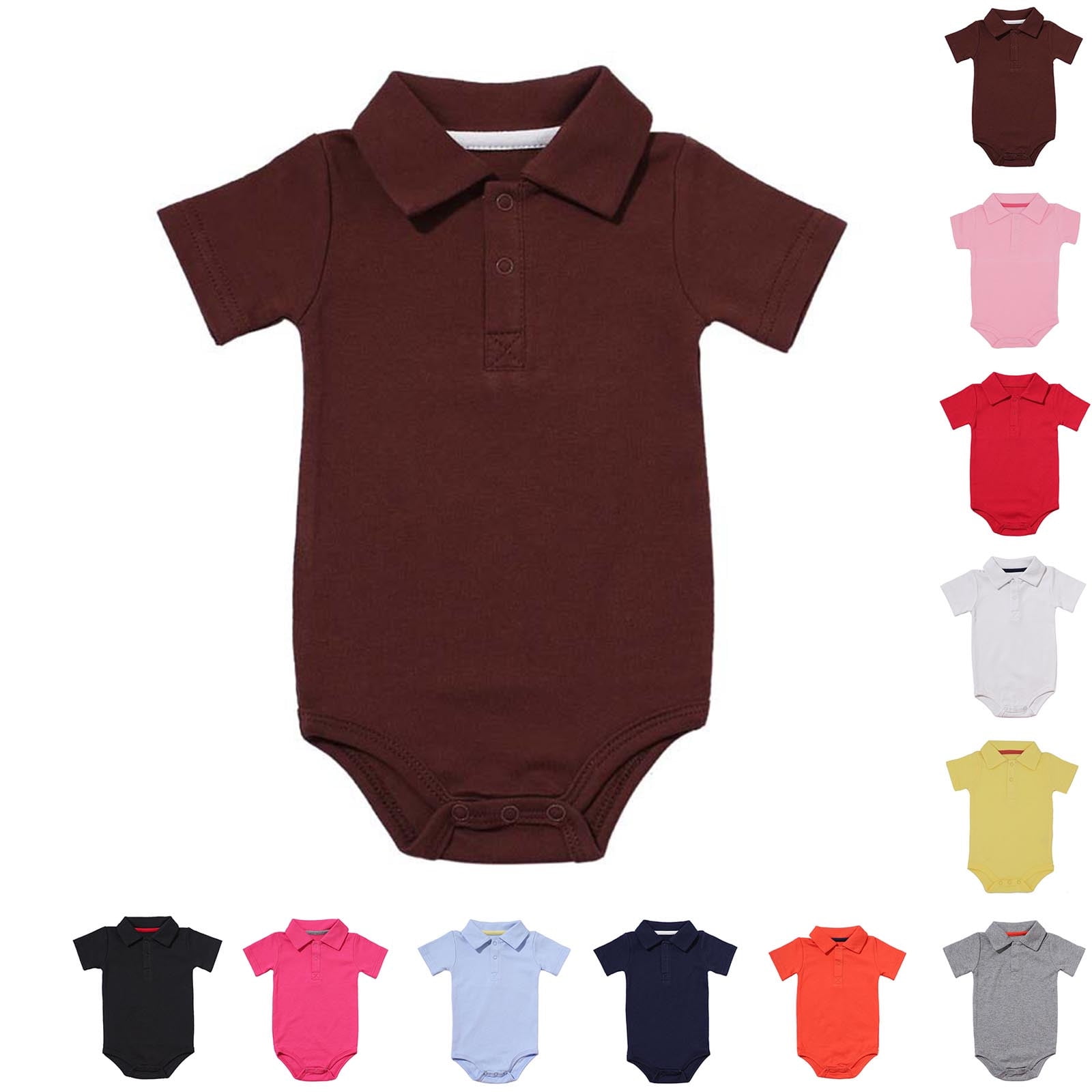 Agkizg Baby Boys Short Sleeve Bodysuit Solid Color Cotton Romper (Black, Newborn) m66xf