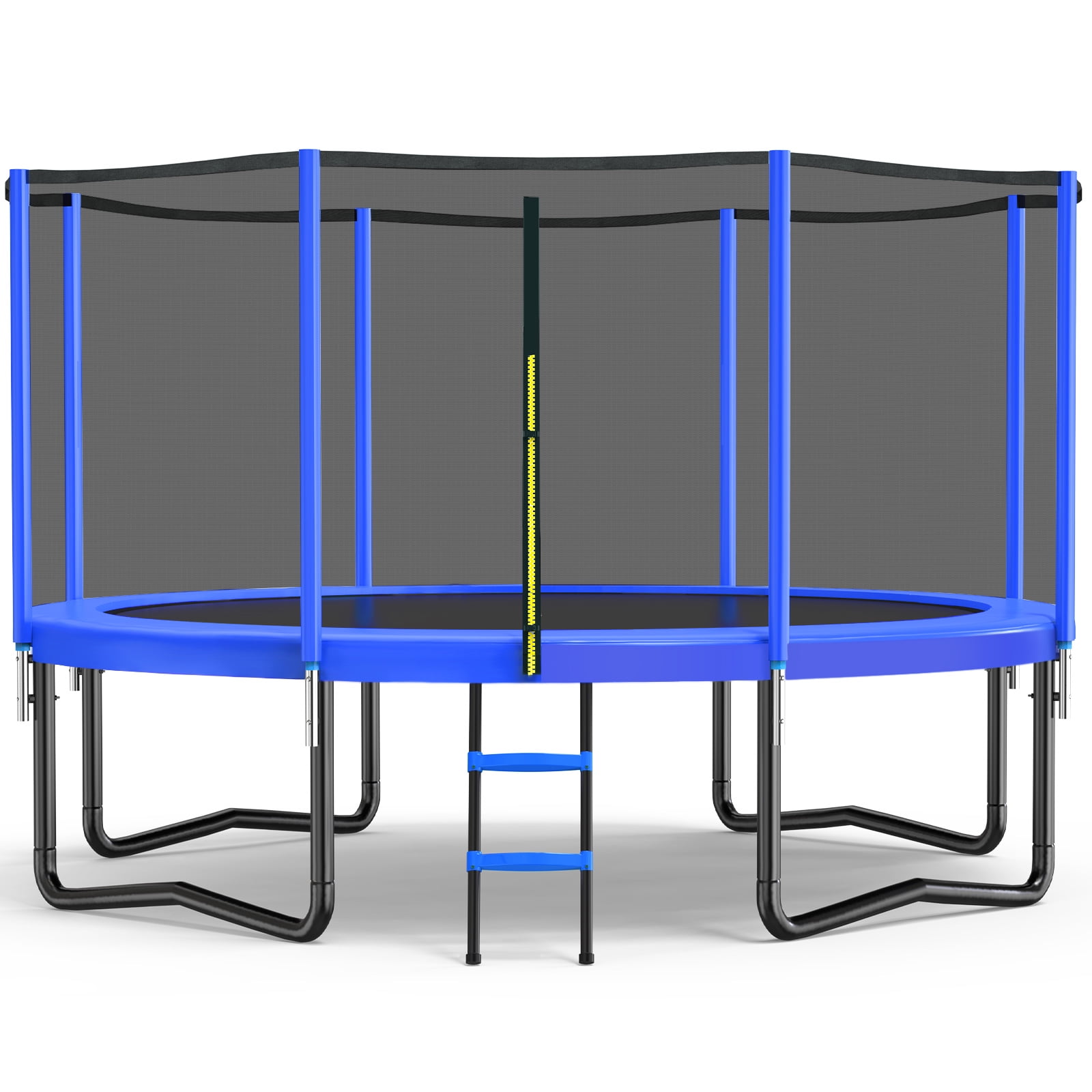 Zupapa Outdoor Backyard Trampoline with Safety Enclosure Net and Ladder (Blue, 14 ft) rnk8d
