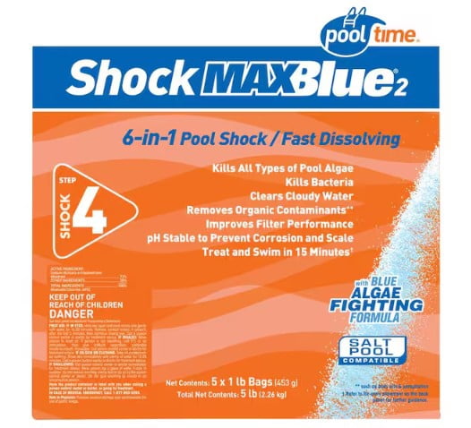 Pool Time MAXBlue2 Swimming Pool Shock Treatment (5 lb, 5-Pack) asy53