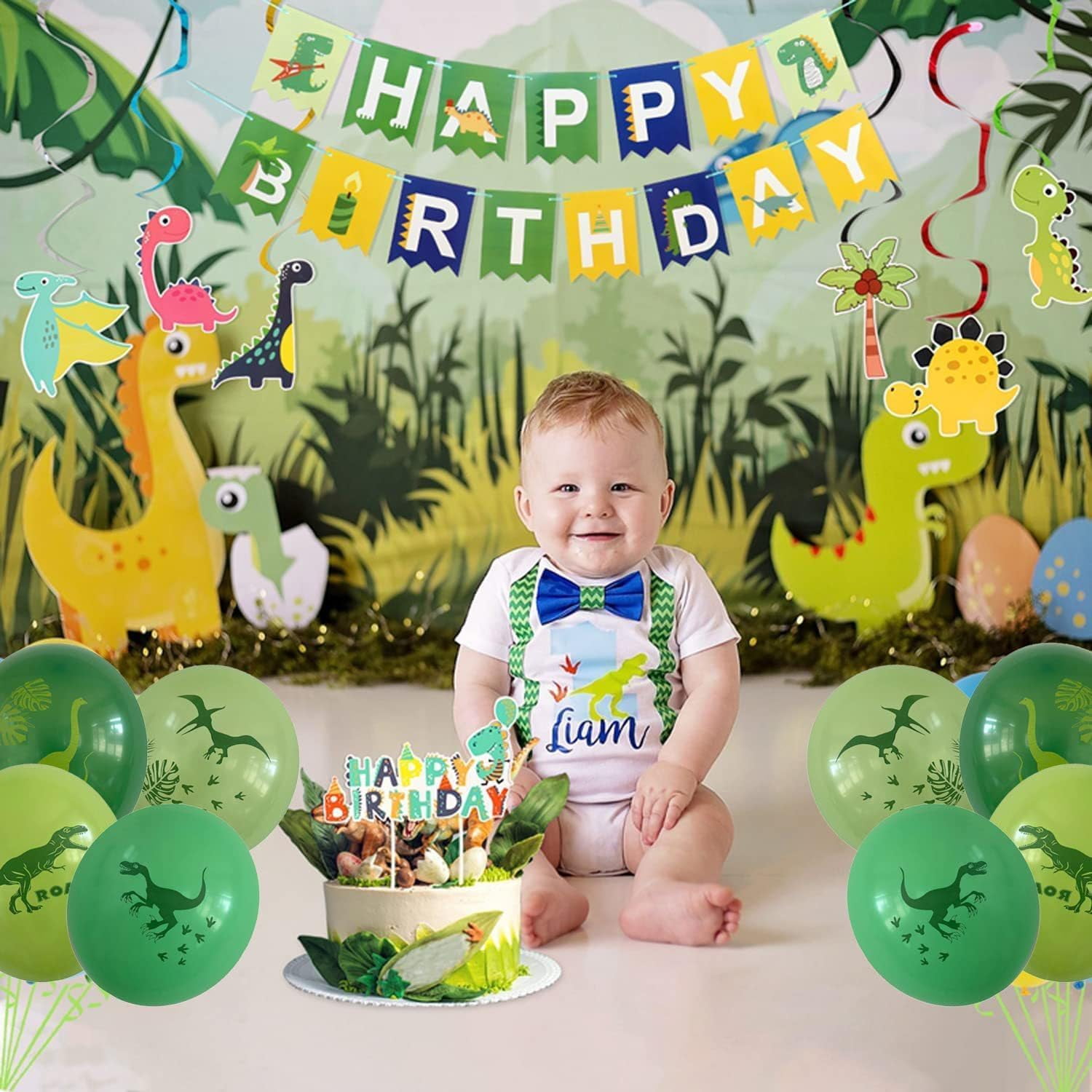 Matecam X1 Dinosaur Birthday Party Decorations Set (Multicolor, 109 Piece Kit) q00um