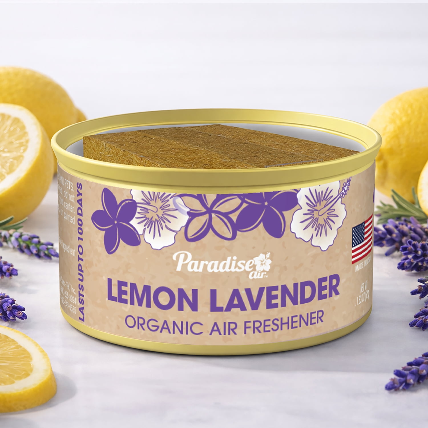 Paradise Air Household Organic Air Freshener, Lemon Lavender Scent, Long-Lasting Odor Neutralizer (1.8 oz) 40p66