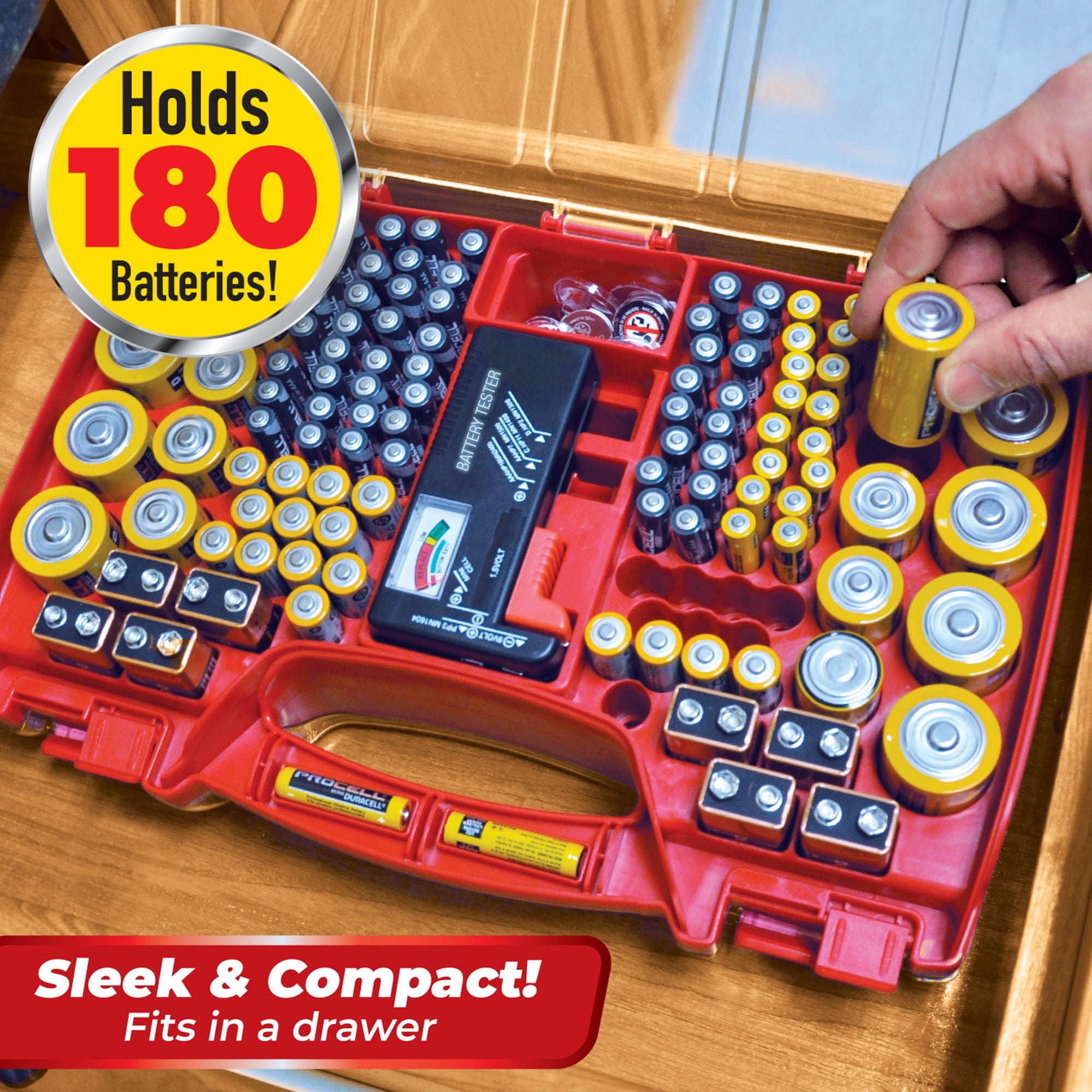 Battery Daddy Battery Storage Organizer Case with Tester (Holds 180 Batteries, Compact) 4wn70 - Image 3
