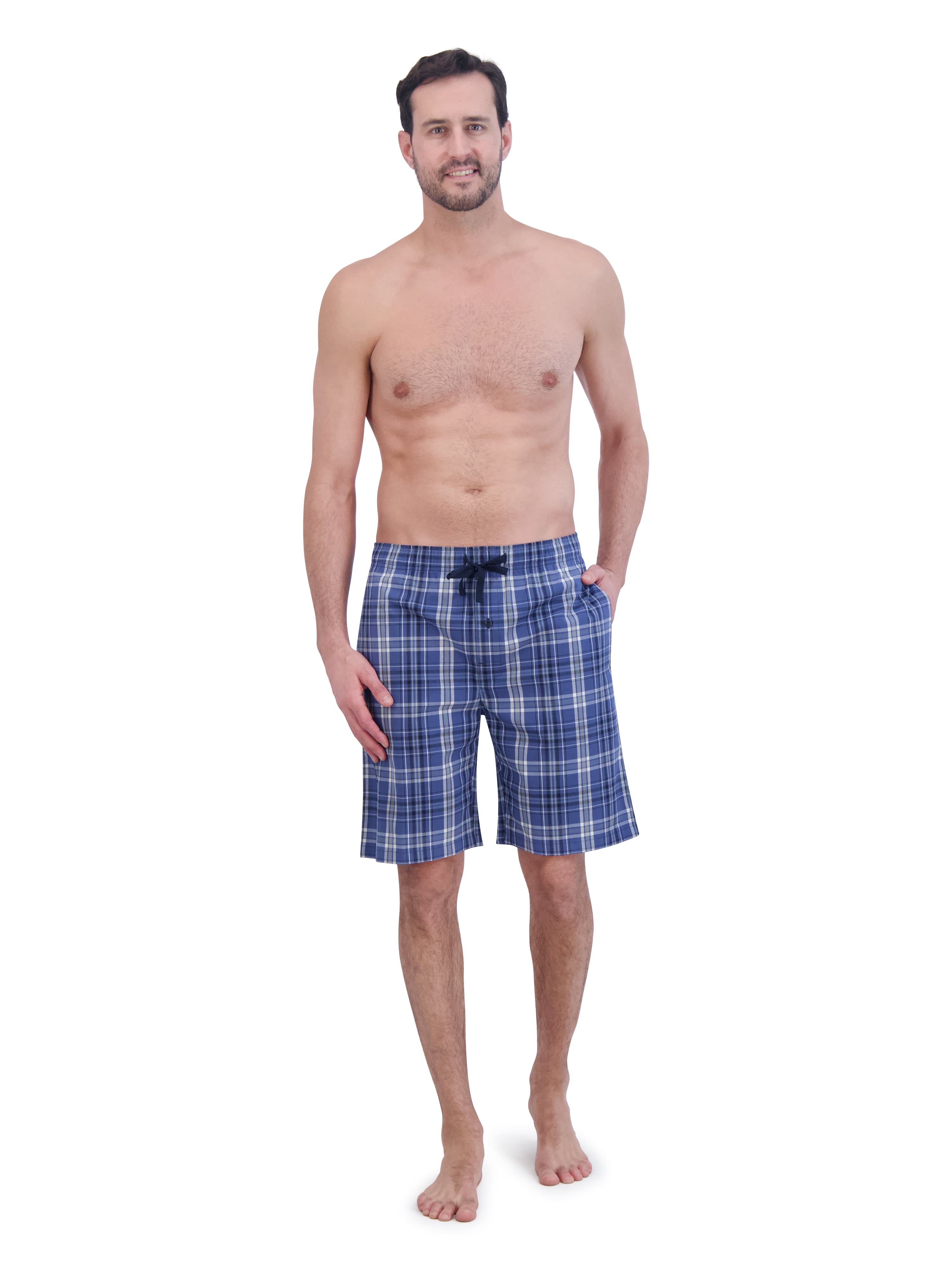 Hanes Men's Woven Stretch Sleep Jam Shorts (Red, 2-Pack) e4506