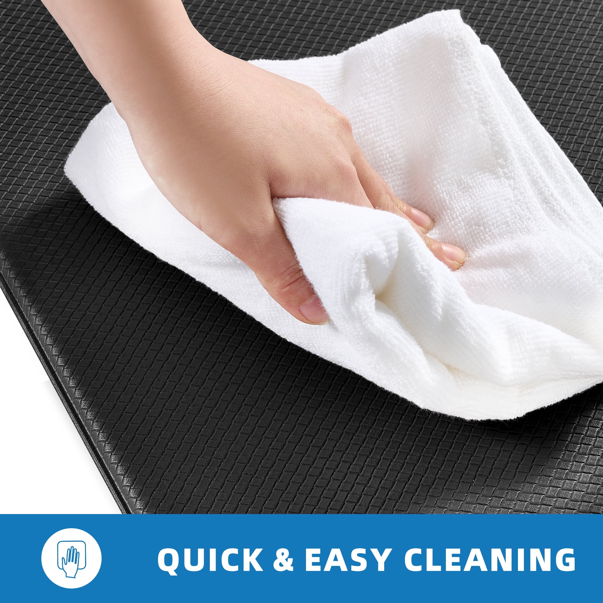 Galmaxs7 Anti-Fatigue Kitchen Floor Mat Set, Non-Slip Waterproof Standing Rugs for Home Office (Black, 17 in x 29 in and 17 in x 47 in) ypp9j
