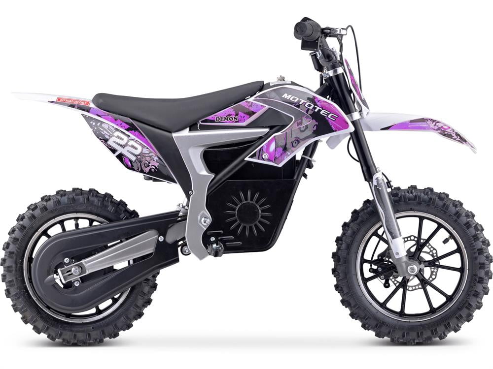 MotoTec Demon Electric Dirt Bike 36V 790W Lithium Powered (Purple, 49 in x 22 in x 32 in) 4jefy