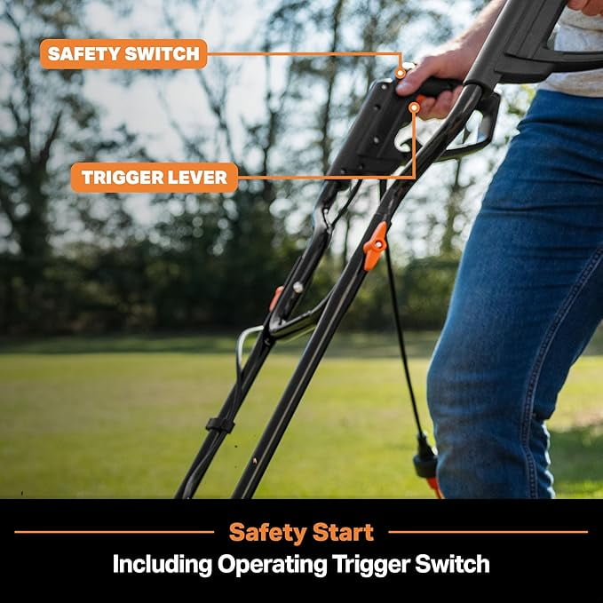 LawnMaster Electric Tiller, 12 Amp Corded Garden Cultivator with 6 Steel Tines (Green, 16 in) k3x0i
