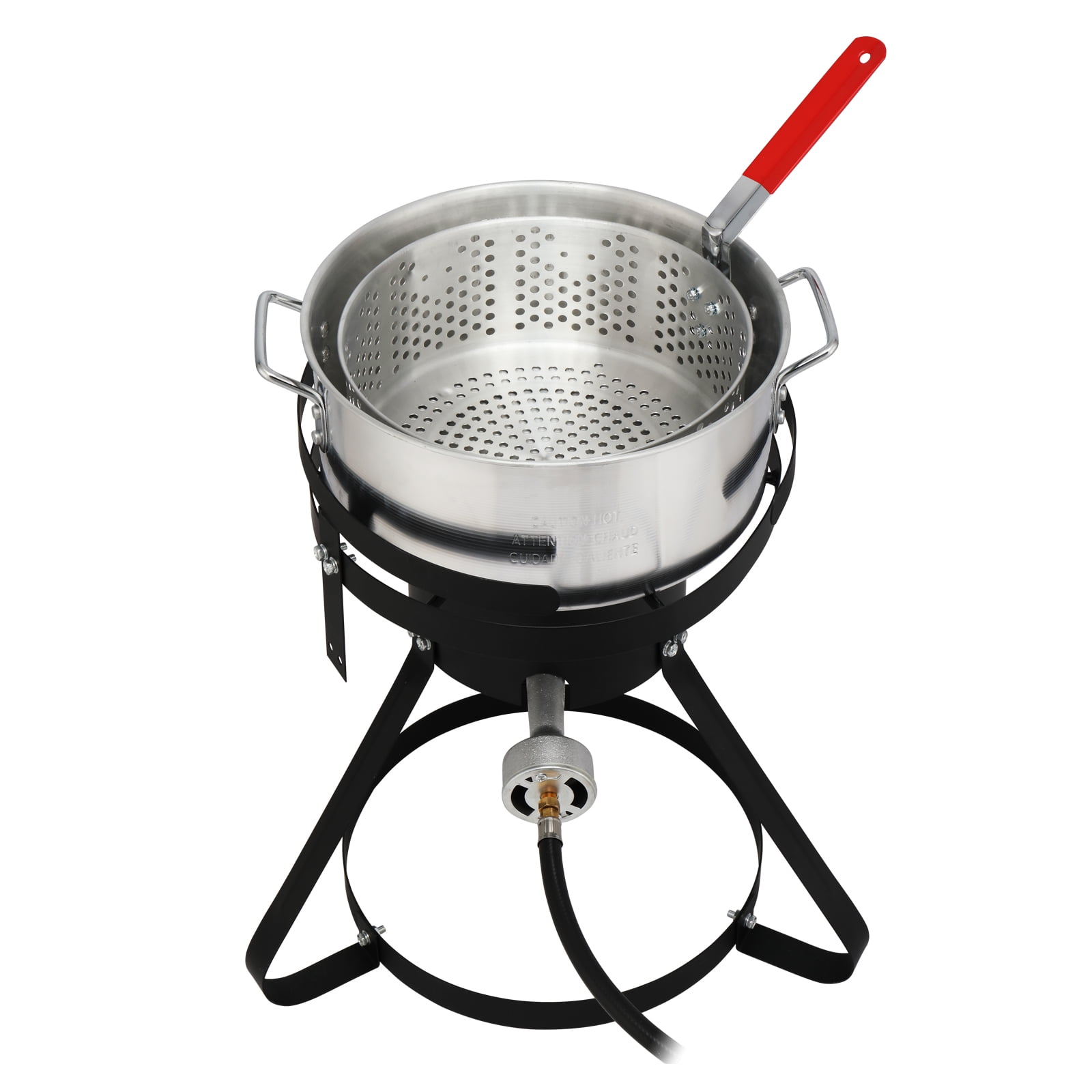 EDOEMSE 4-Piece Outdoor Cooking Set, Heavy-Duty Gas Fryer with 30QT Turkey Pot and 10QT Fish Pot (13x32 in) d2hmh