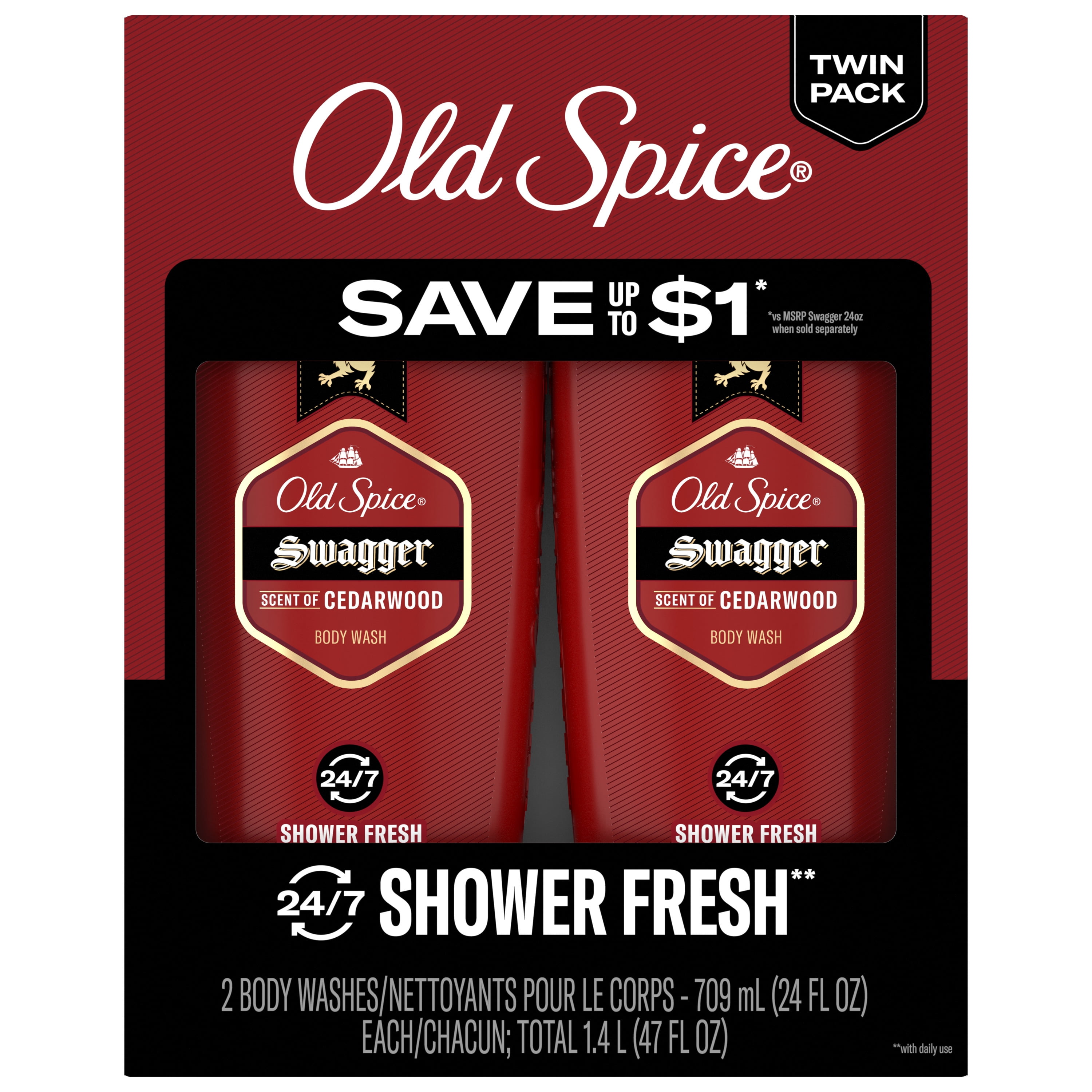 Old Spice Red Collection Swagger Scent Men's Body Wash (Red, 48 fl oz) b2cs8