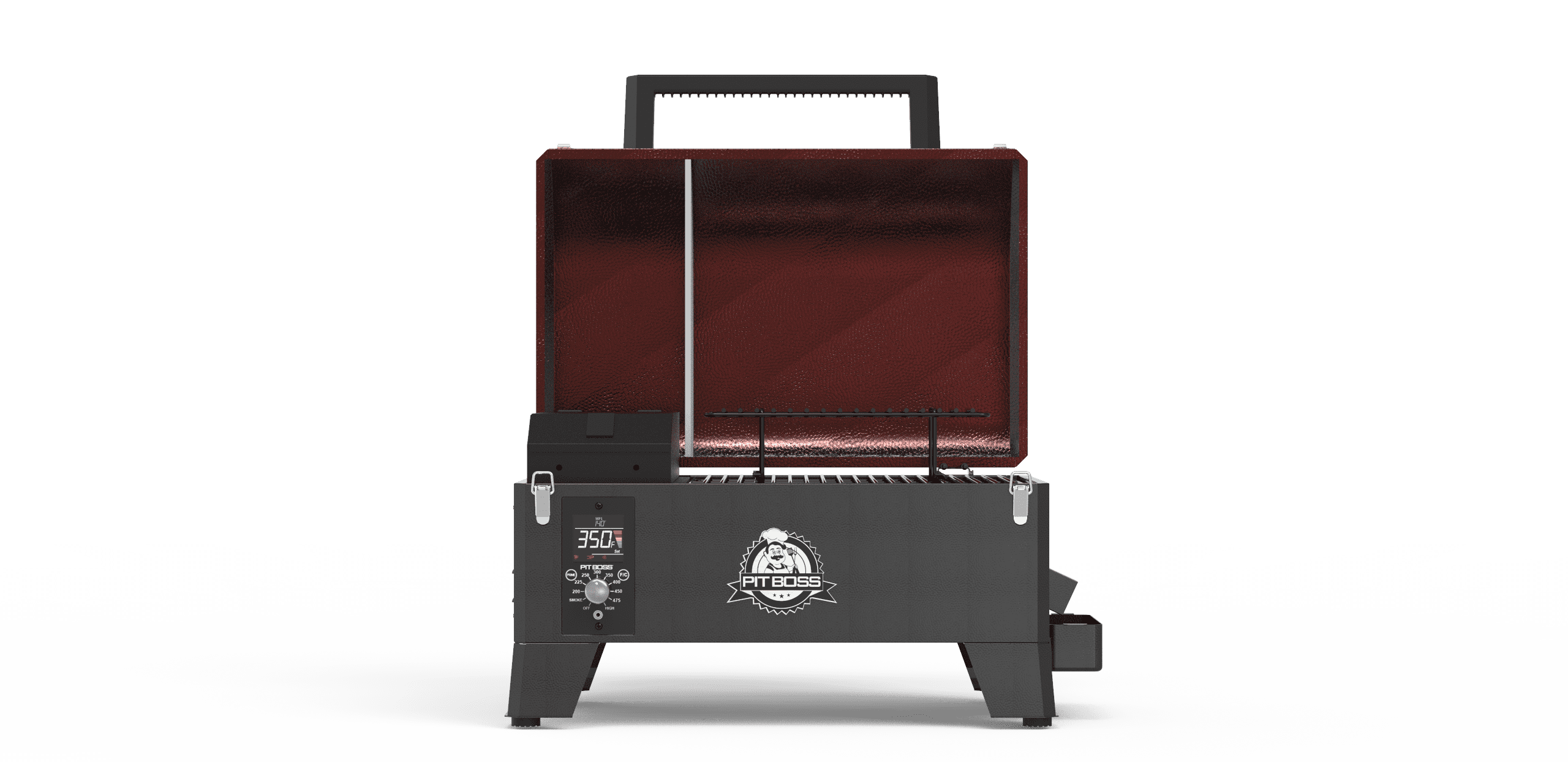 Pit Boss Portable Tabletop Pellet Grill, Wood Pellet Fueled BBQ Smoker (Mahogany, 256 sq in) no8hy